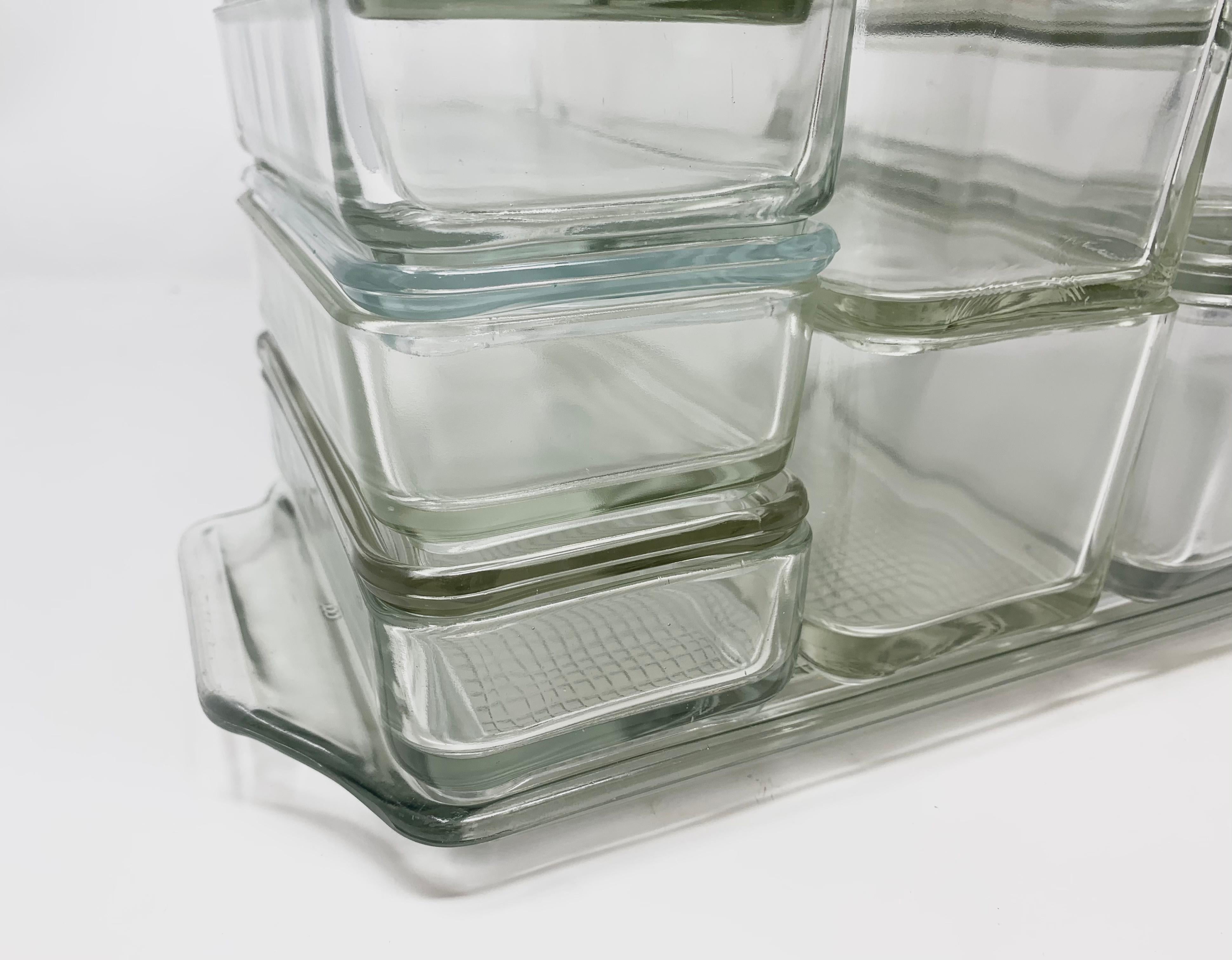 Set of Bahaus Glass Containers by Wilhelm Wagenfeld, Germany, 1930s 2