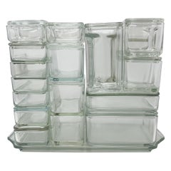 Set of Bahaus Glass Containers by Wilhelm Wagenfeld, Germany, 1930s