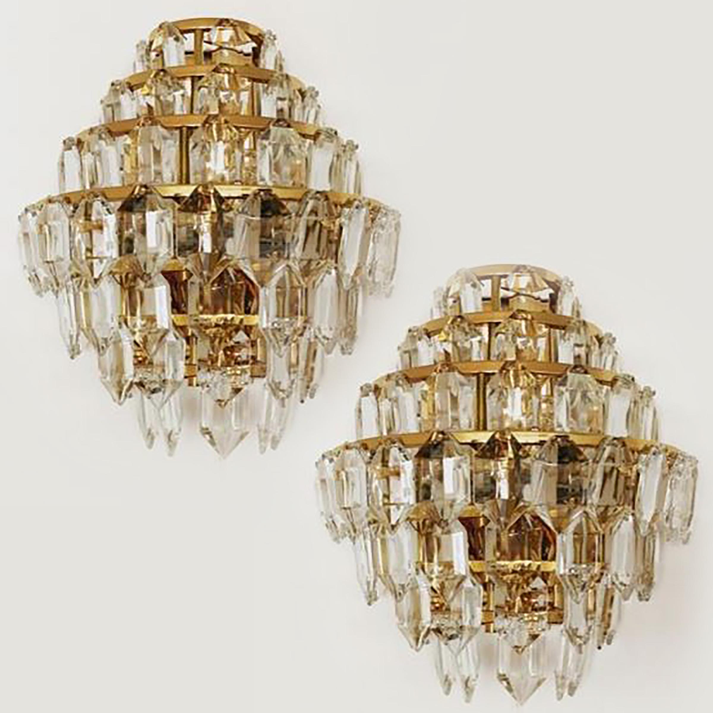 Set of Bakalowits & Sohne Chandelier and 2 Wall Lights, 1960s For Sale 2