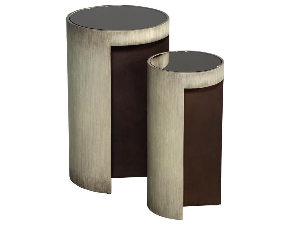 Set of Baker Maguire Moon Modern Accent Tables In Excellent Condition In North York, ON