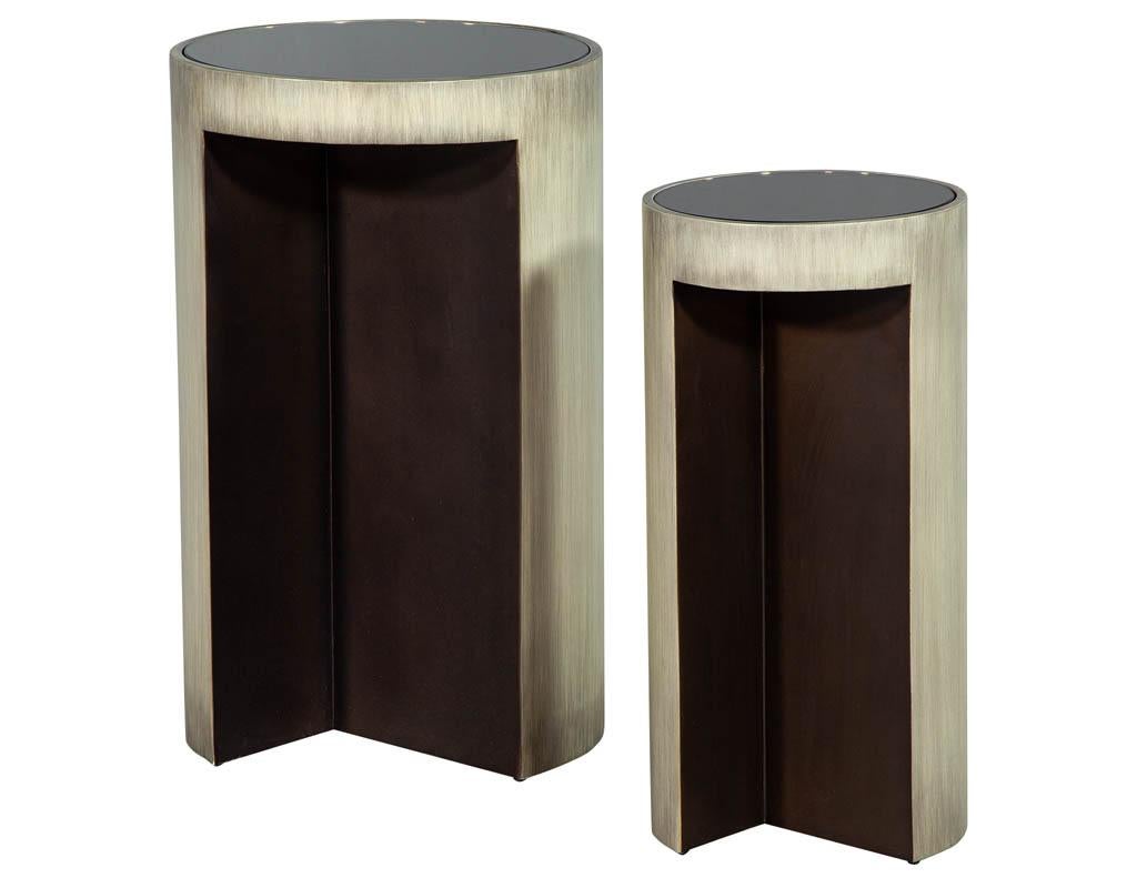 Bronze Set of Baker Maguire Moon Modern Accent Tables