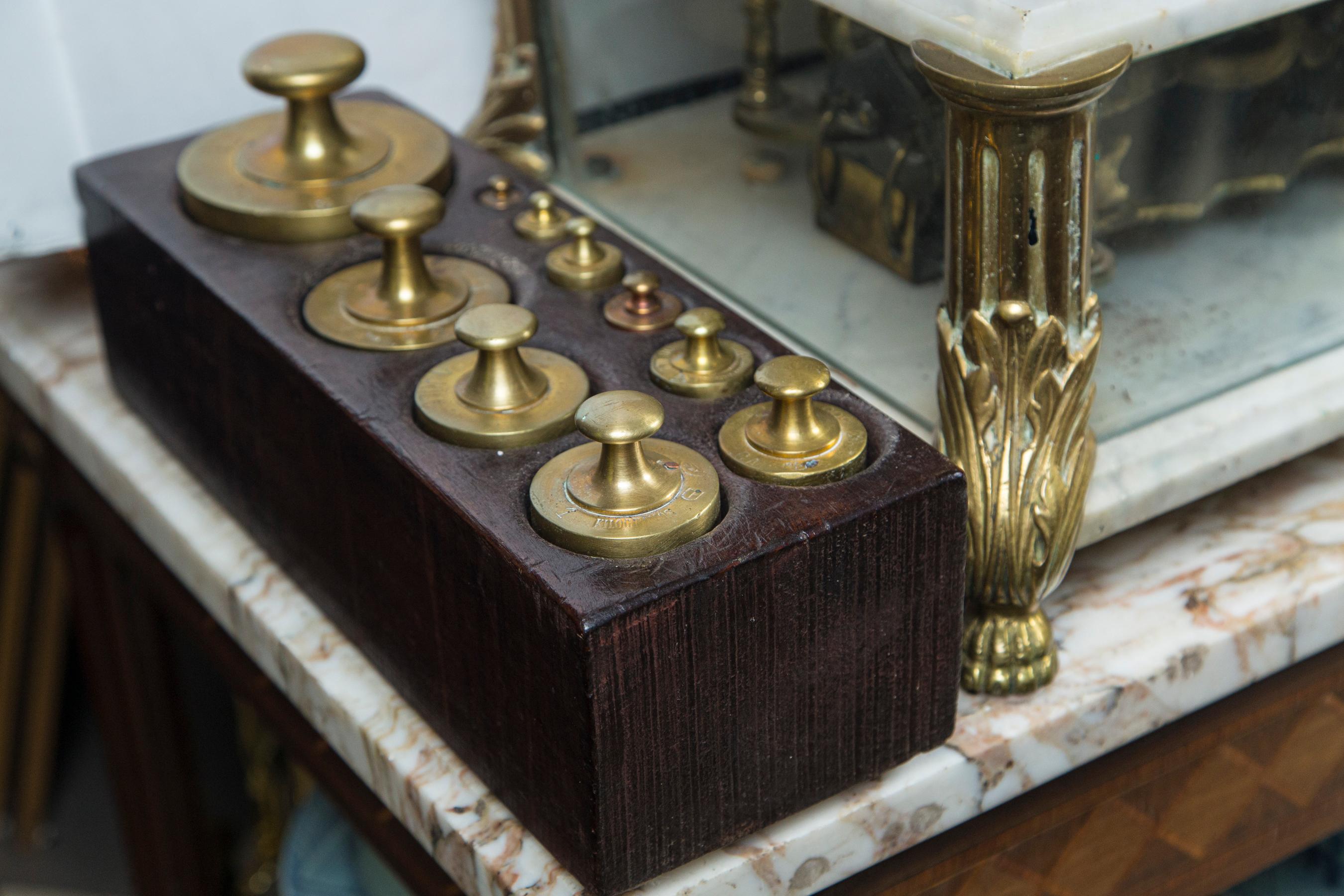 Argentine Set of Balance Scales with Original Weights For Sale