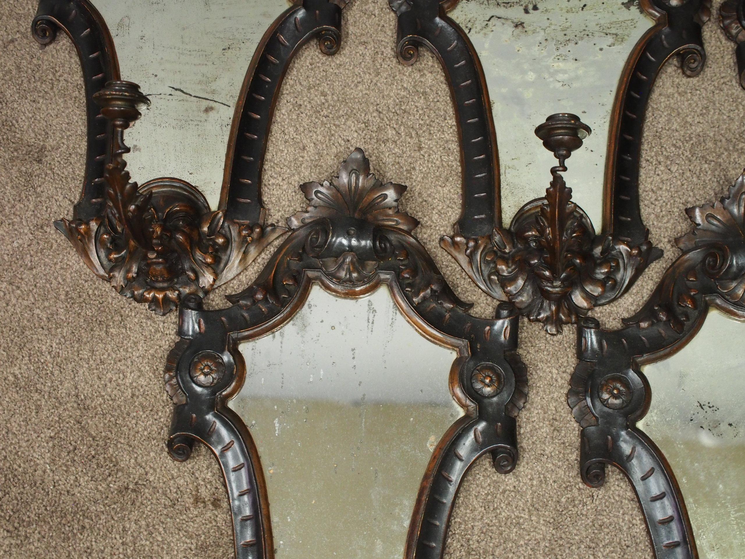 Set of Baroque Style Softwood Girandoles For Sale 1