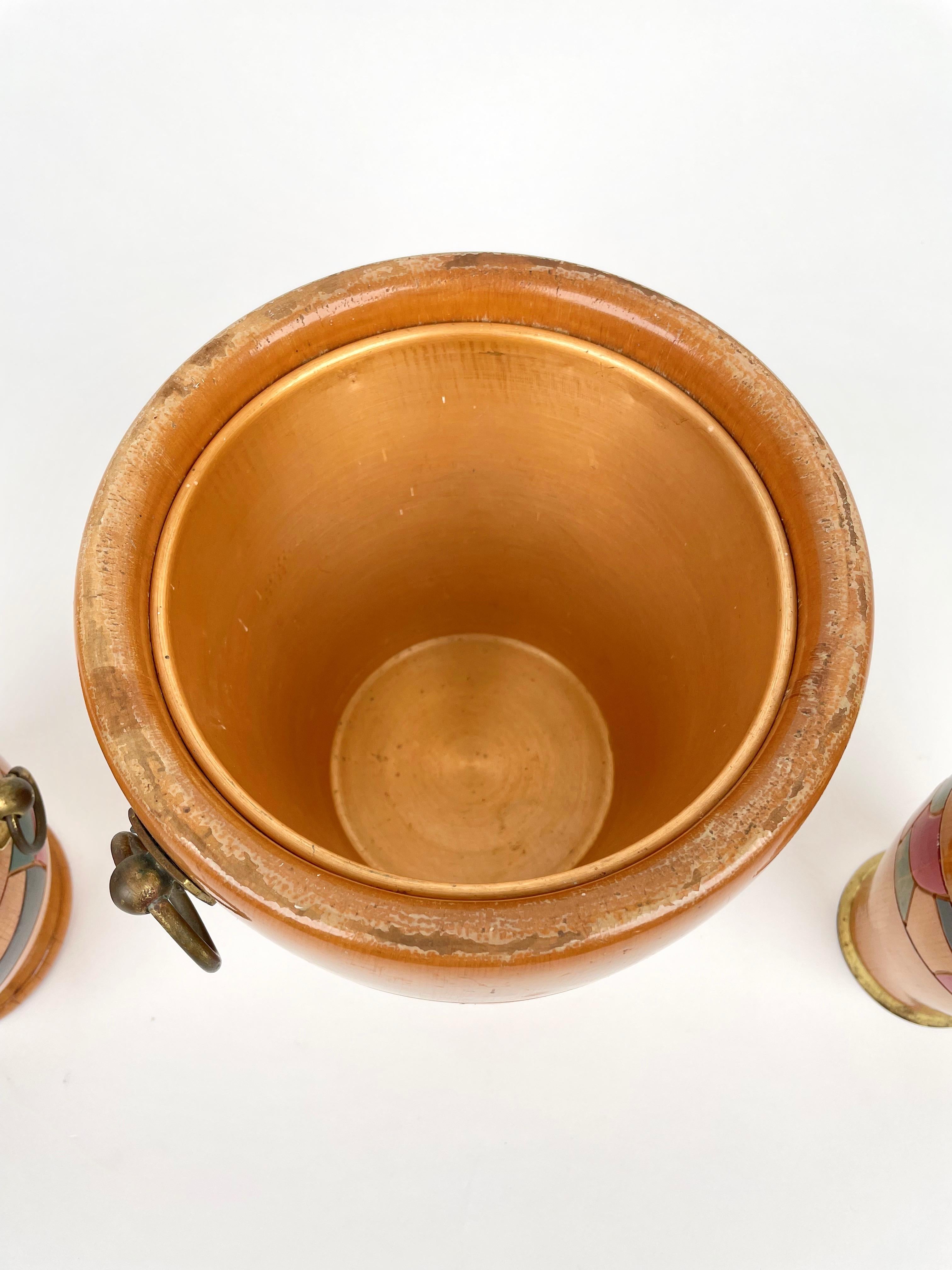 Set di bicchieri da bar Icebucket Shaker Aldo Tura per Macabo Italia 1950s in vendita 3