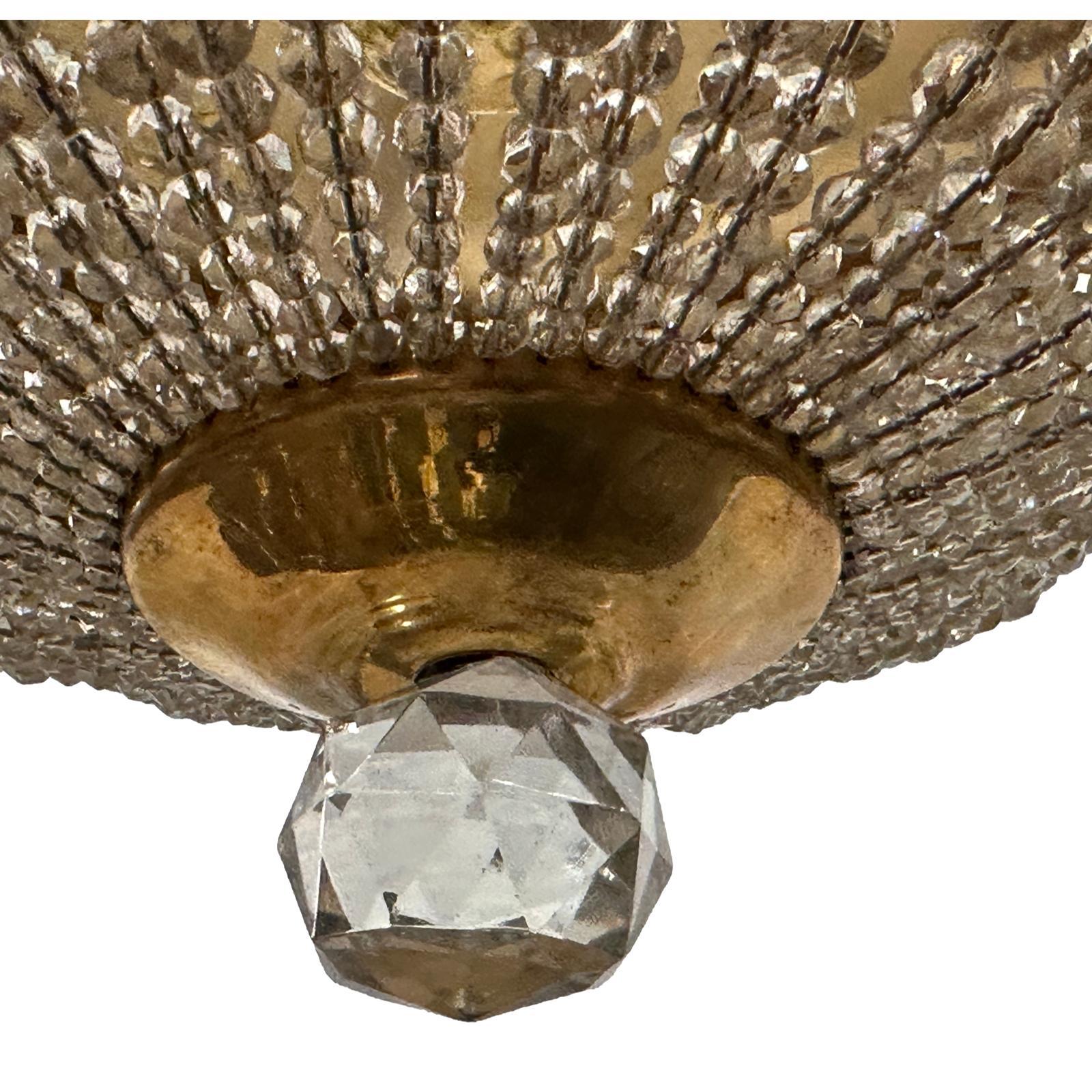 Mid-20th Century Set of 4 Beaded Crystal Light Fixture, Sold Individually For Sale