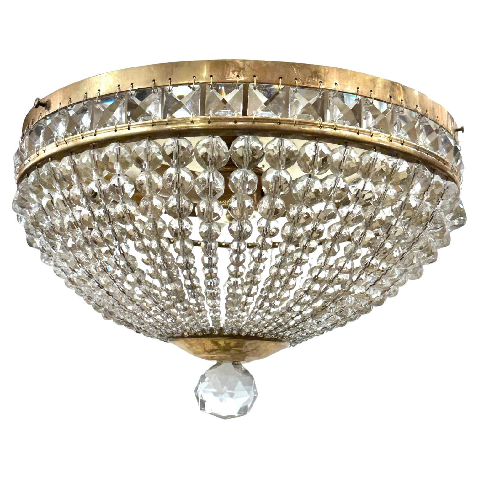 Set of 4 Beaded Crystal Light Fixture, Sold Individually For Sale