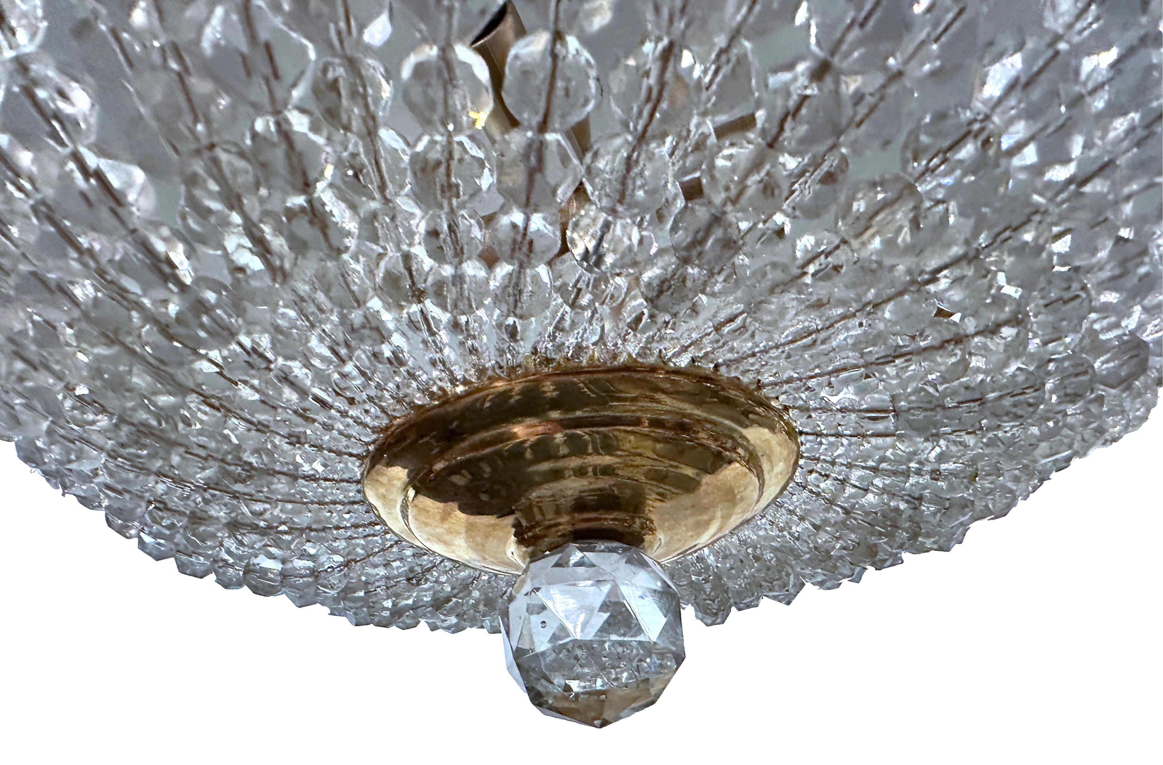 Set of Beaded Crystal Light Fixtures, Sold Individually In Good Condition For Sale In New York, NY