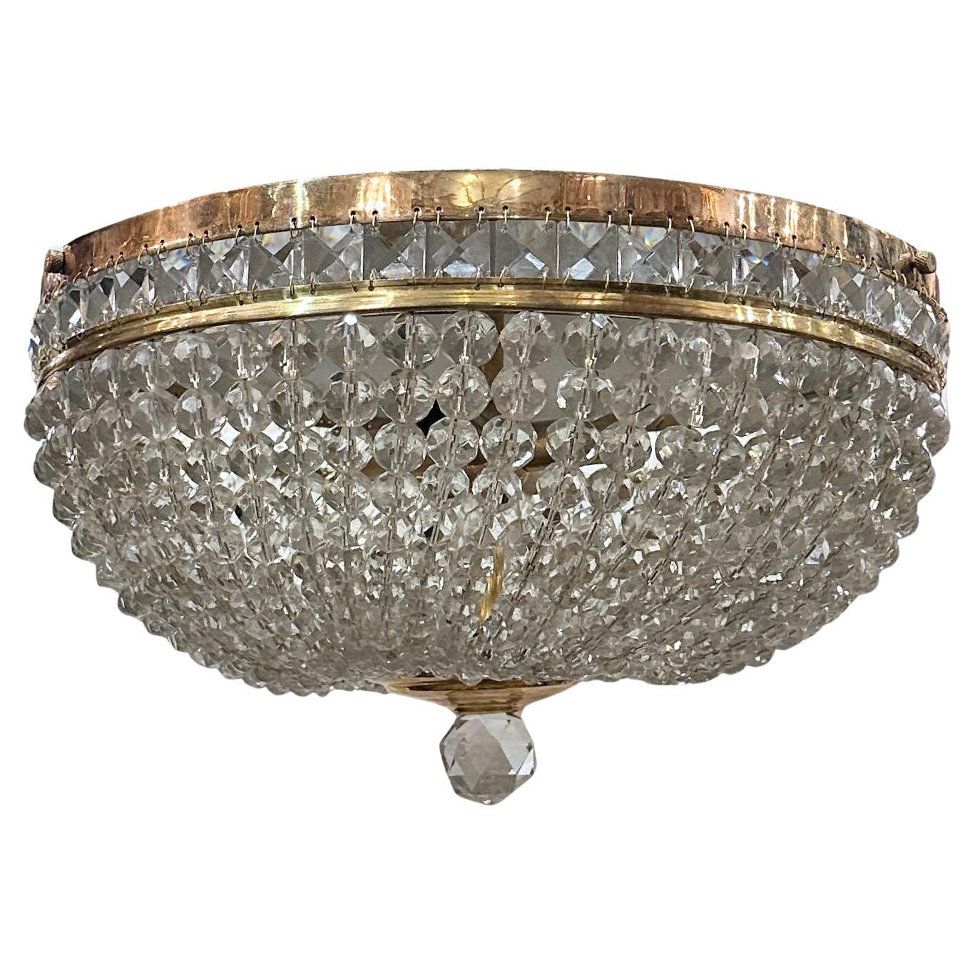 Set of Beaded Crystal Light Fixtures, Sold Individually