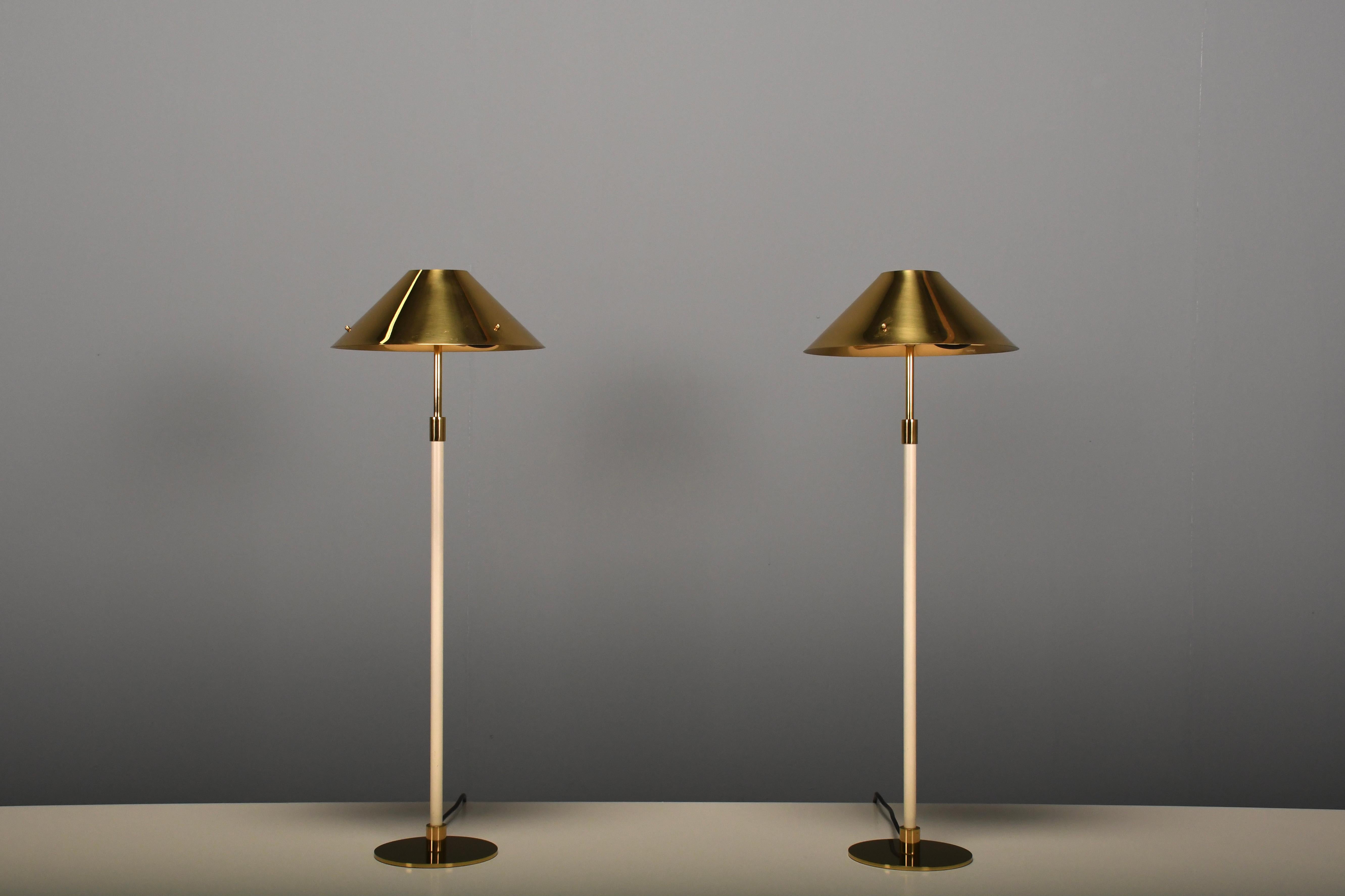 Scandinavian Modern Set of Beautiful Brass Table Lamps by Mathias Thörner