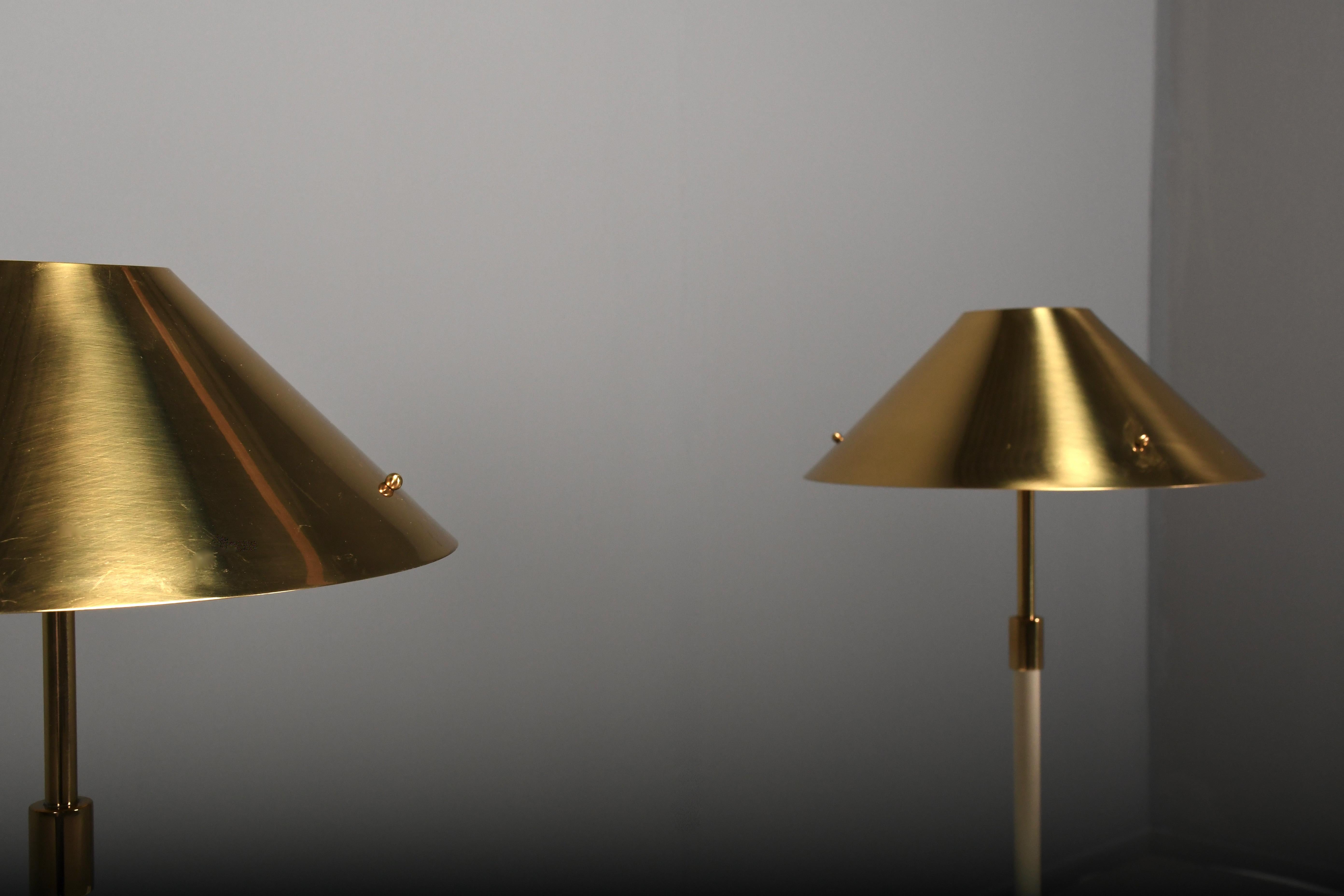 Set of Beautiful Brass Table Lamps by Mathias Thörner In Good Condition In Echt, NL