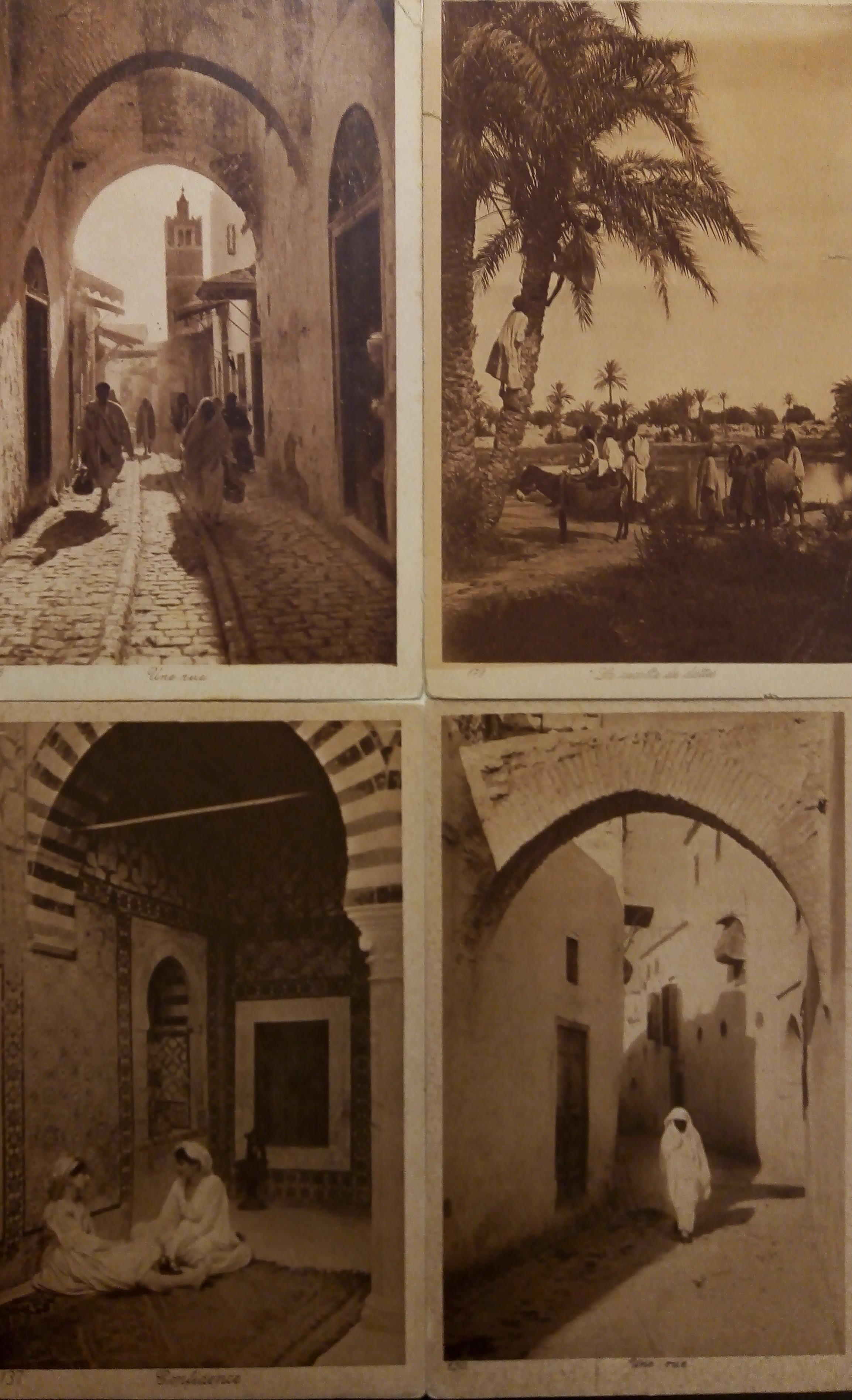 Paper Set of Beautiful Litographic Postcards from North Africa by Lehnert & Landrock For Sale