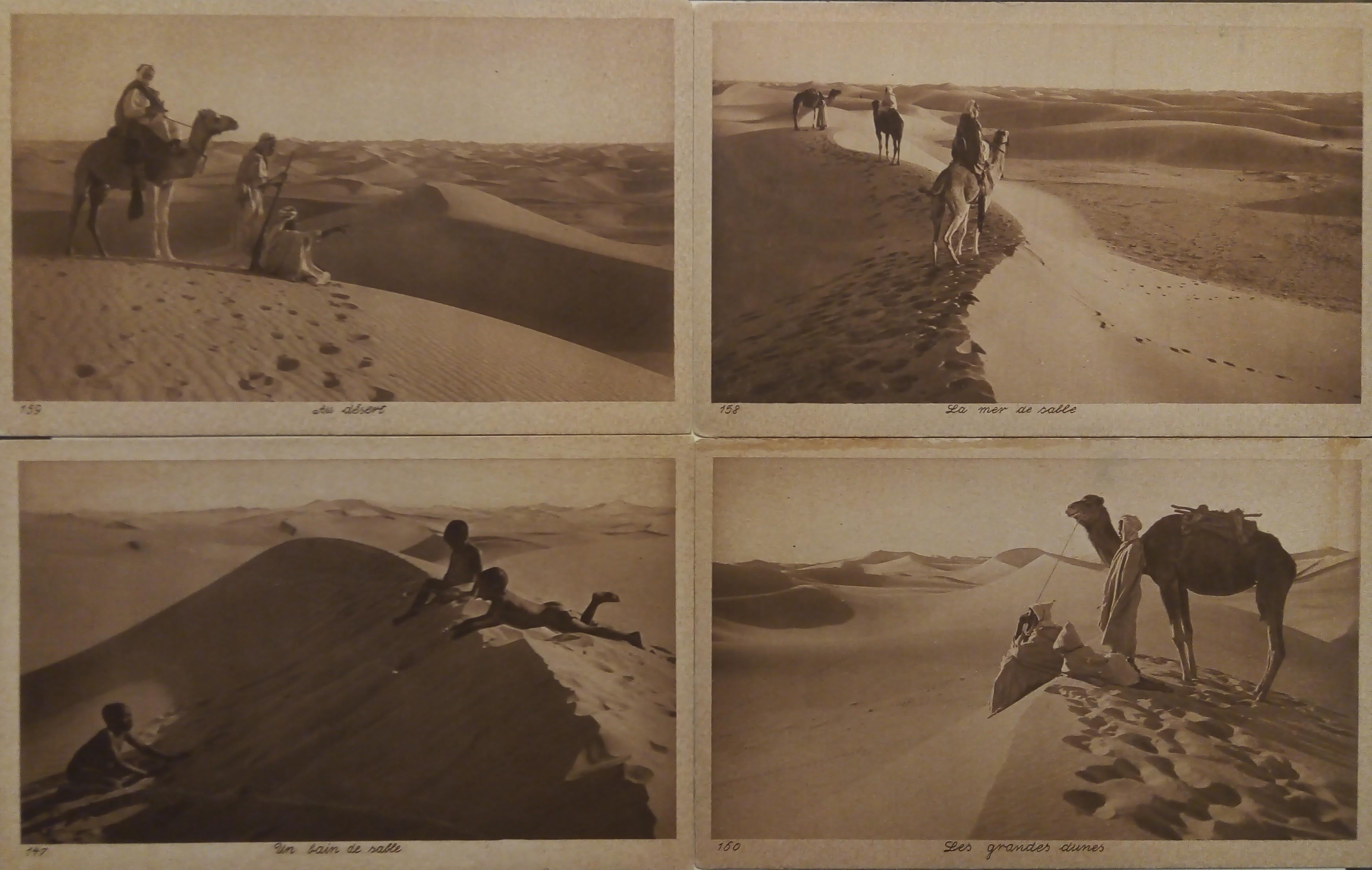 Pressed Set of Beautiful Litographic Postcards from North Africa by Lehnert & Landrock For Sale