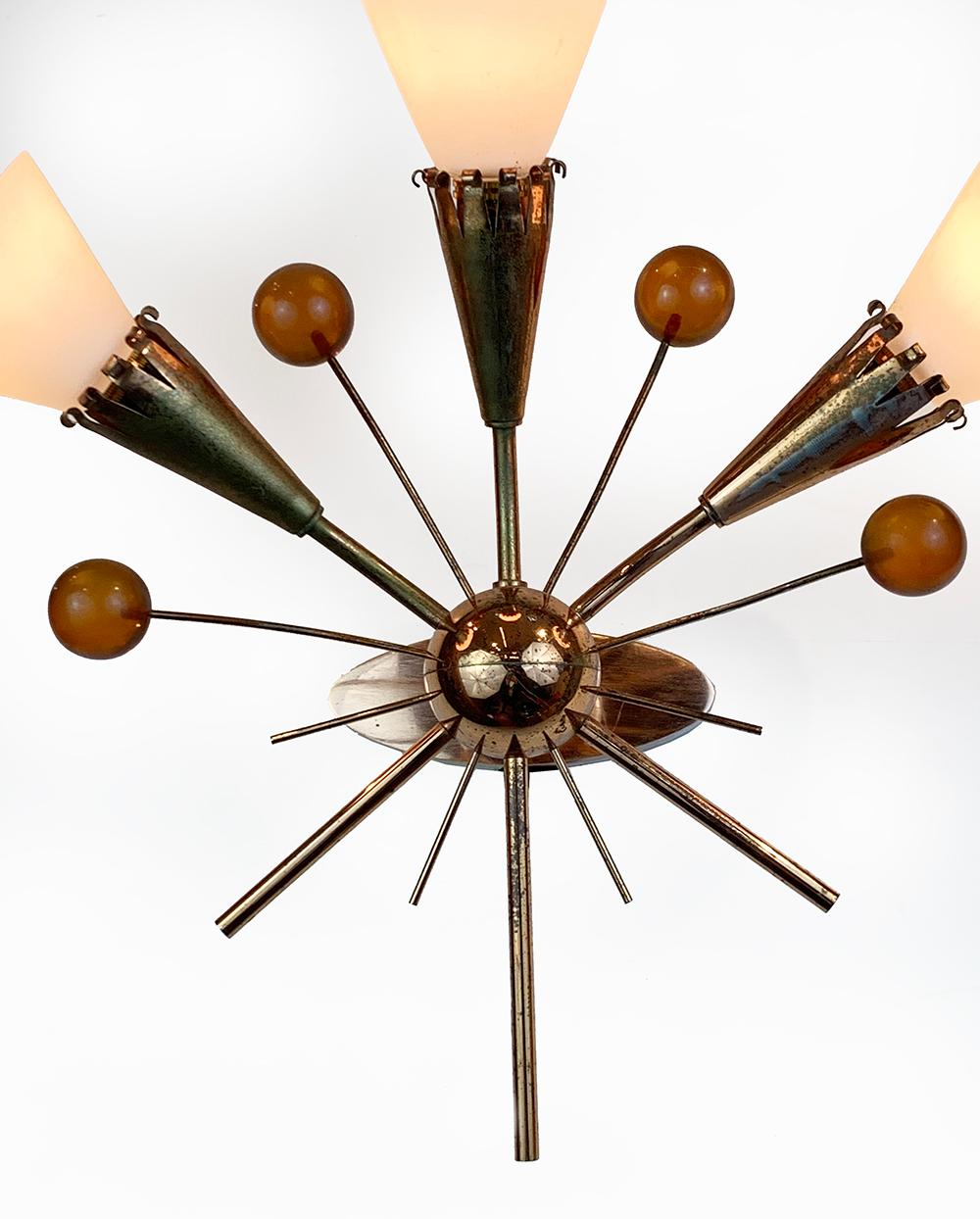 Mid-Century Modern Set of Beautiful Mid Century Modern Stilnovo Style Sconces, circa 1960 For Sale