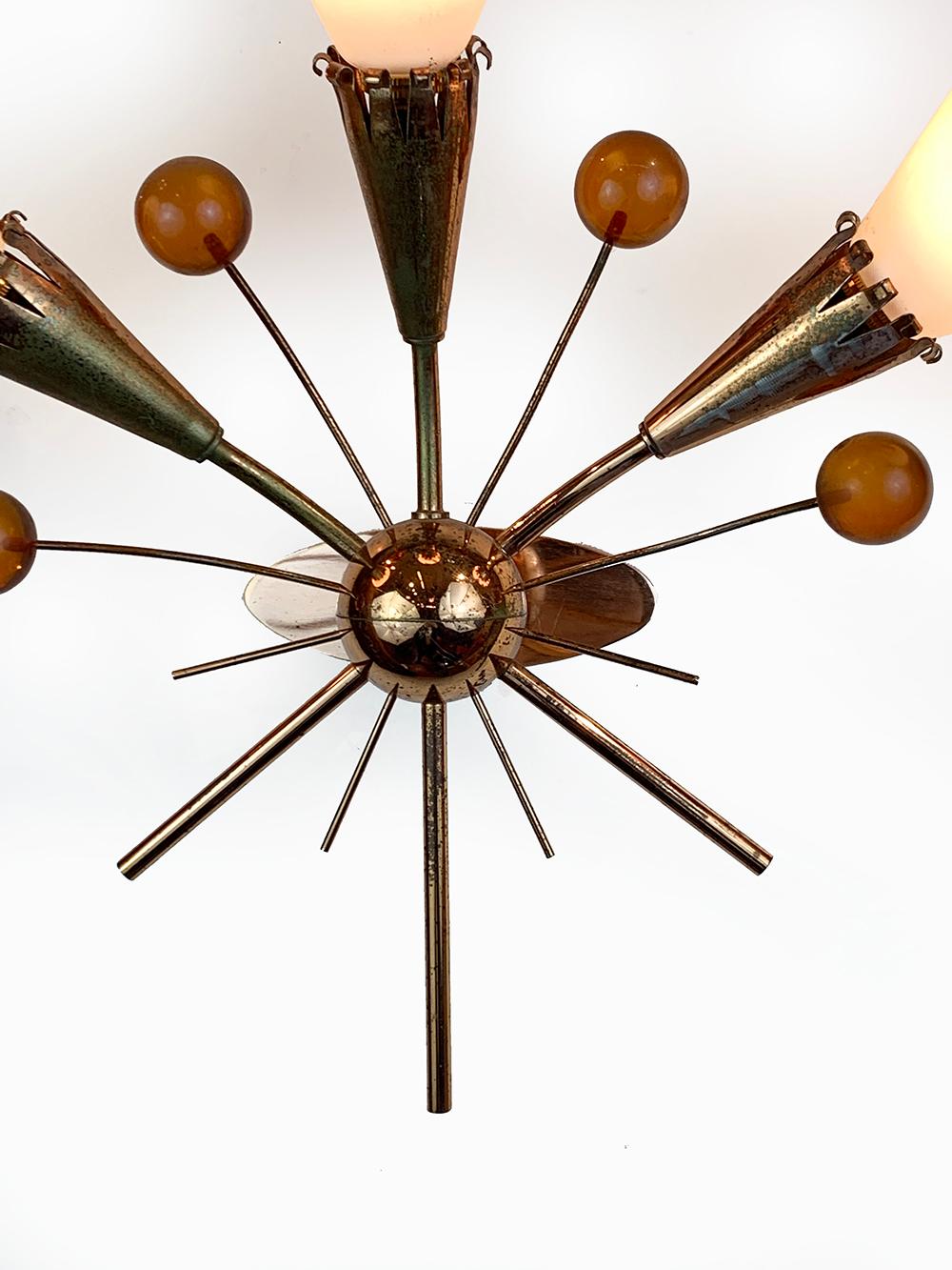 Conjunto de hermosas lámparas de estilo Stilnovo moderno de mediados de siglo, hacia 1960 Italiano en venta