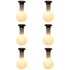 Set of Beautiful Six Glass Pendants, 1970s