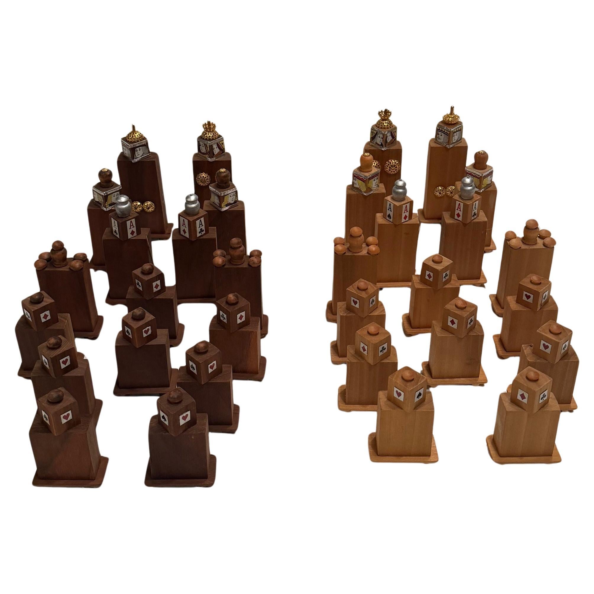 Set of Beautifully Crafted Artisan Made Chess Pieces