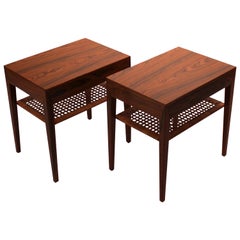 Set of Bedside Tables in Rosewood by Severin Hansen and Haslev, 1960s