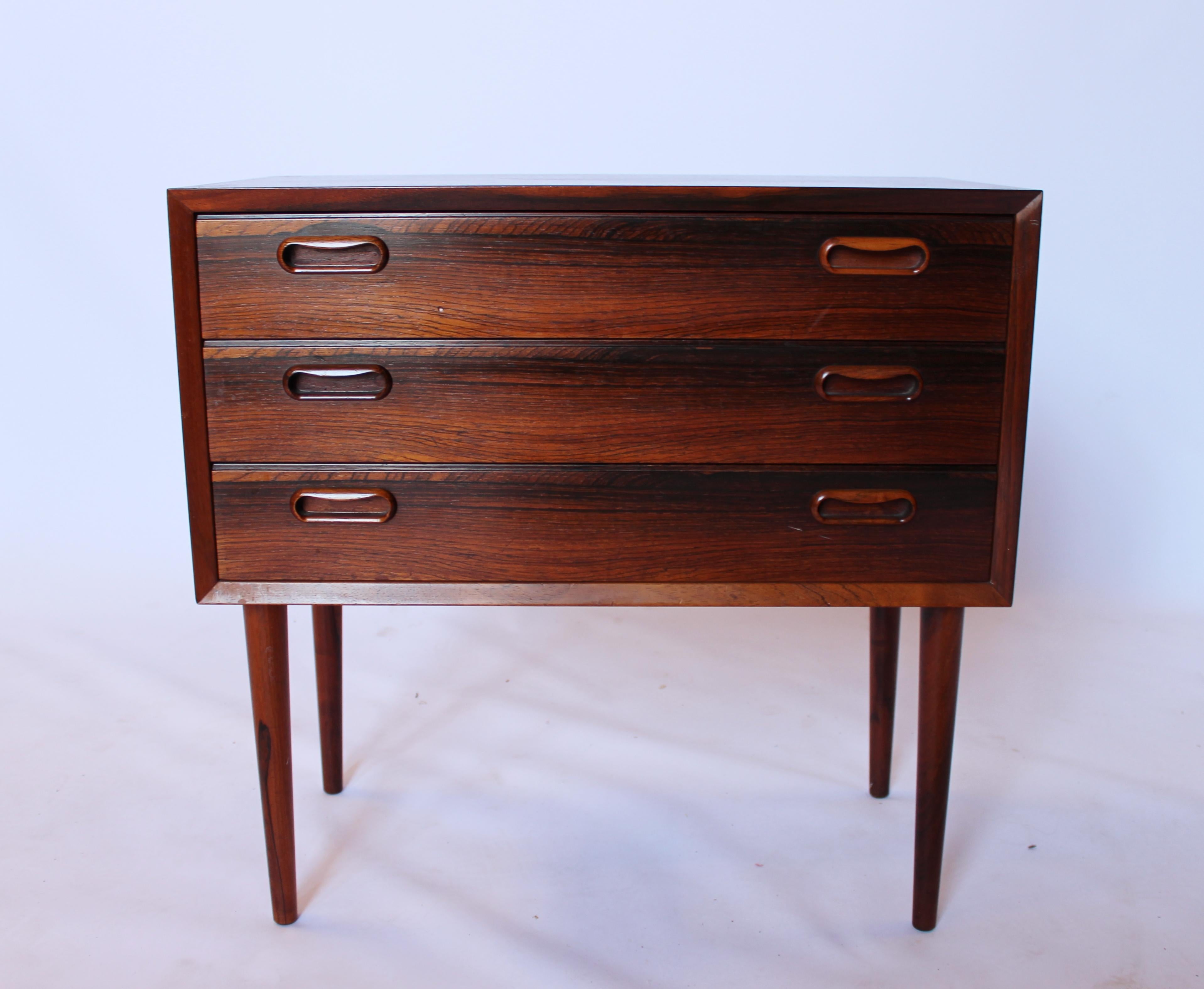 Scandinavian Modern Set of Bedside Tables or Chests in Rosewood of Danish Design from the 1960s