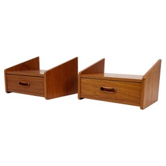 Set of Bedside Tables with Drawer in Teak of Danish Design, 1960s