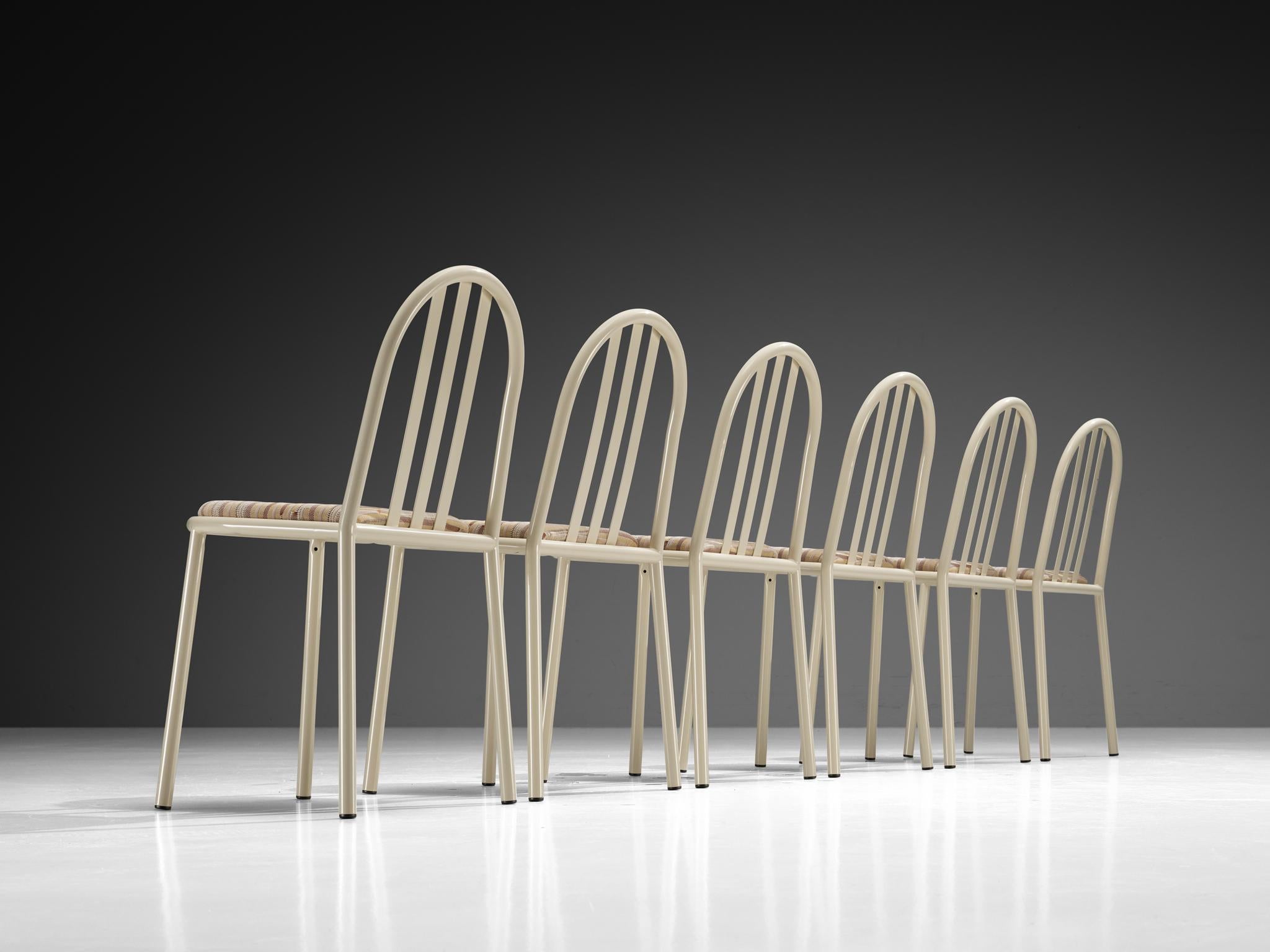 Set of Beige Tubular Steel Chairs by Robert Mallet-Stevens For Sale 4