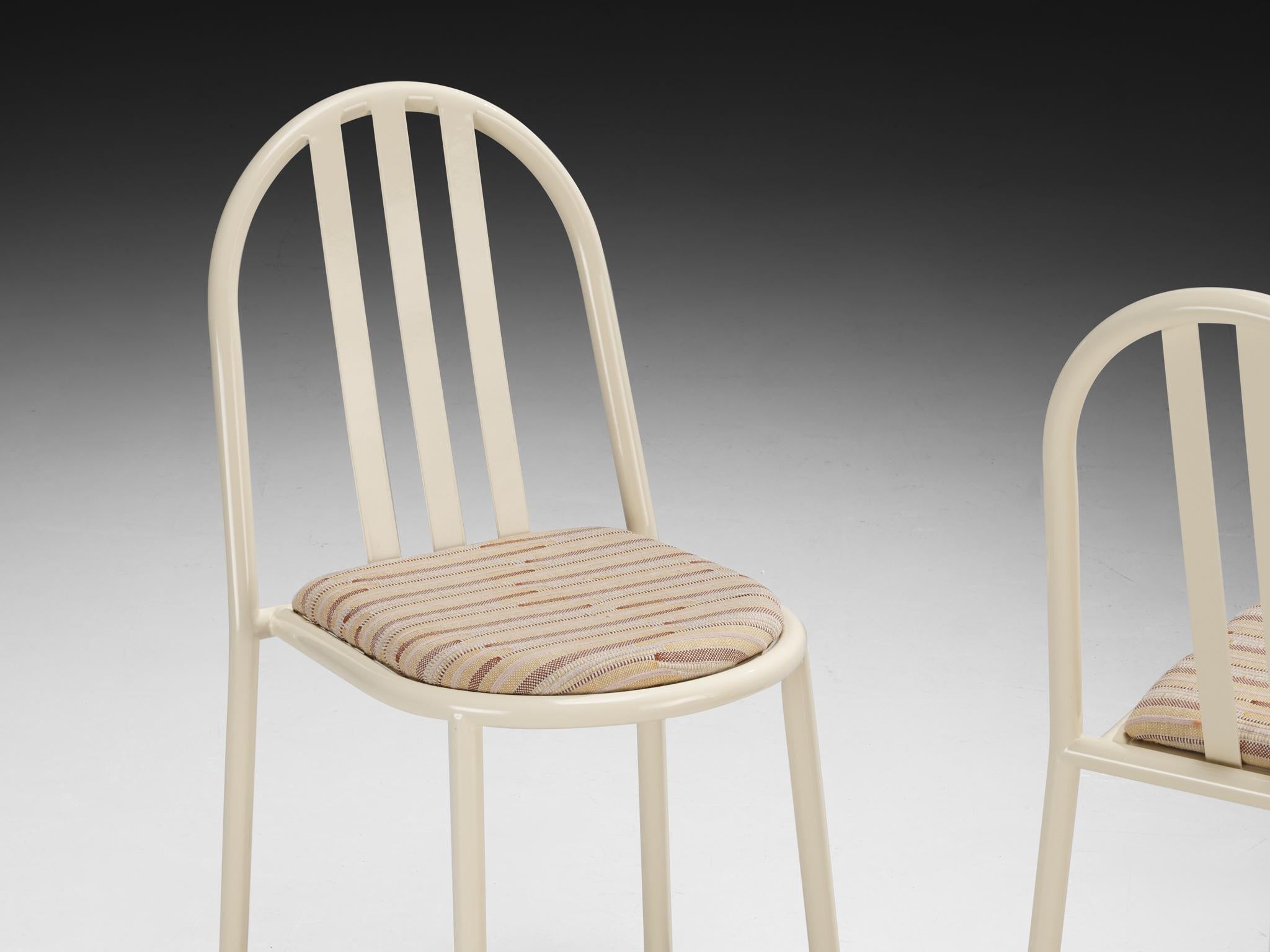 Mid-Century Modern Set of Beige Tubular Steel Chairs by Robert Mallet-Stevens For Sale