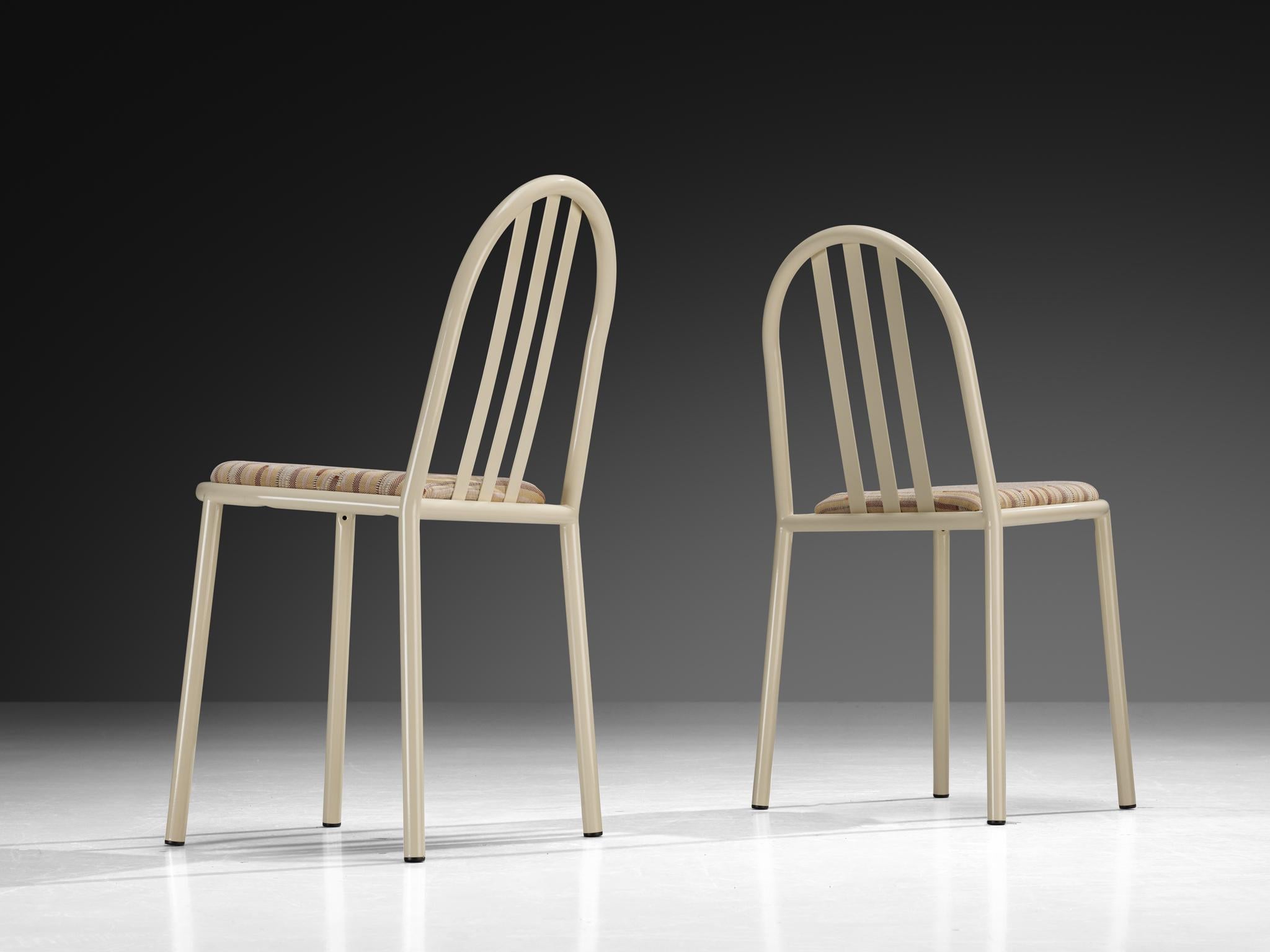 French Set of Beige Tubular Steel Chairs by Robert Mallet-Stevens For Sale