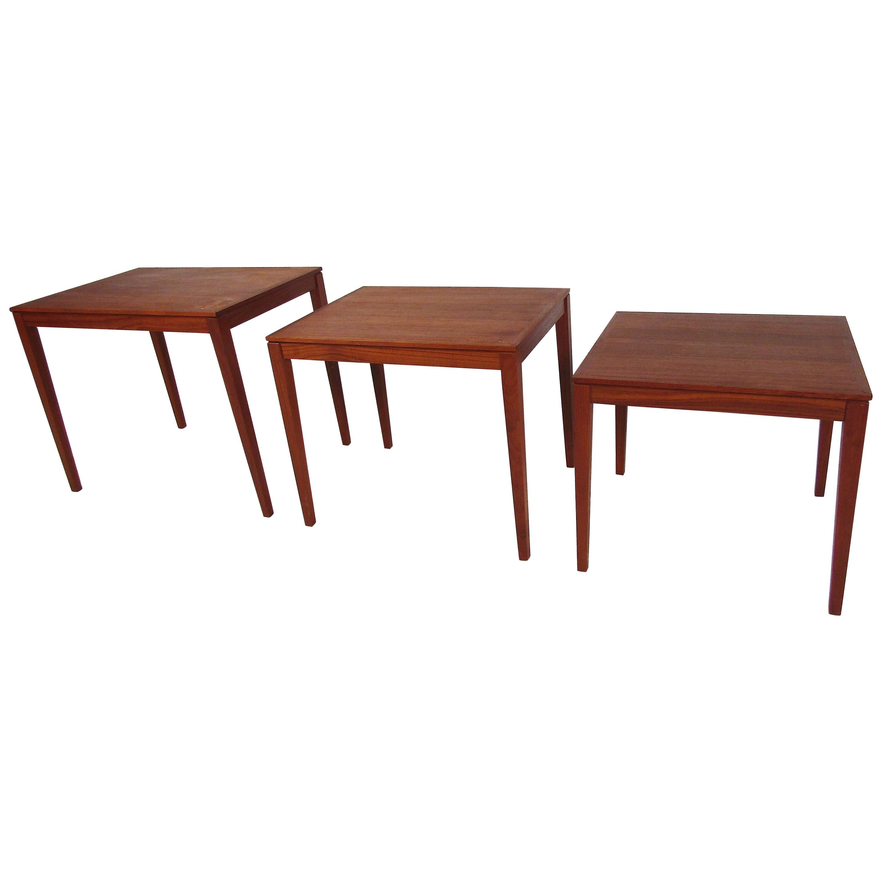 Set of Bent Silberg Danish Nesting Tables For Sale