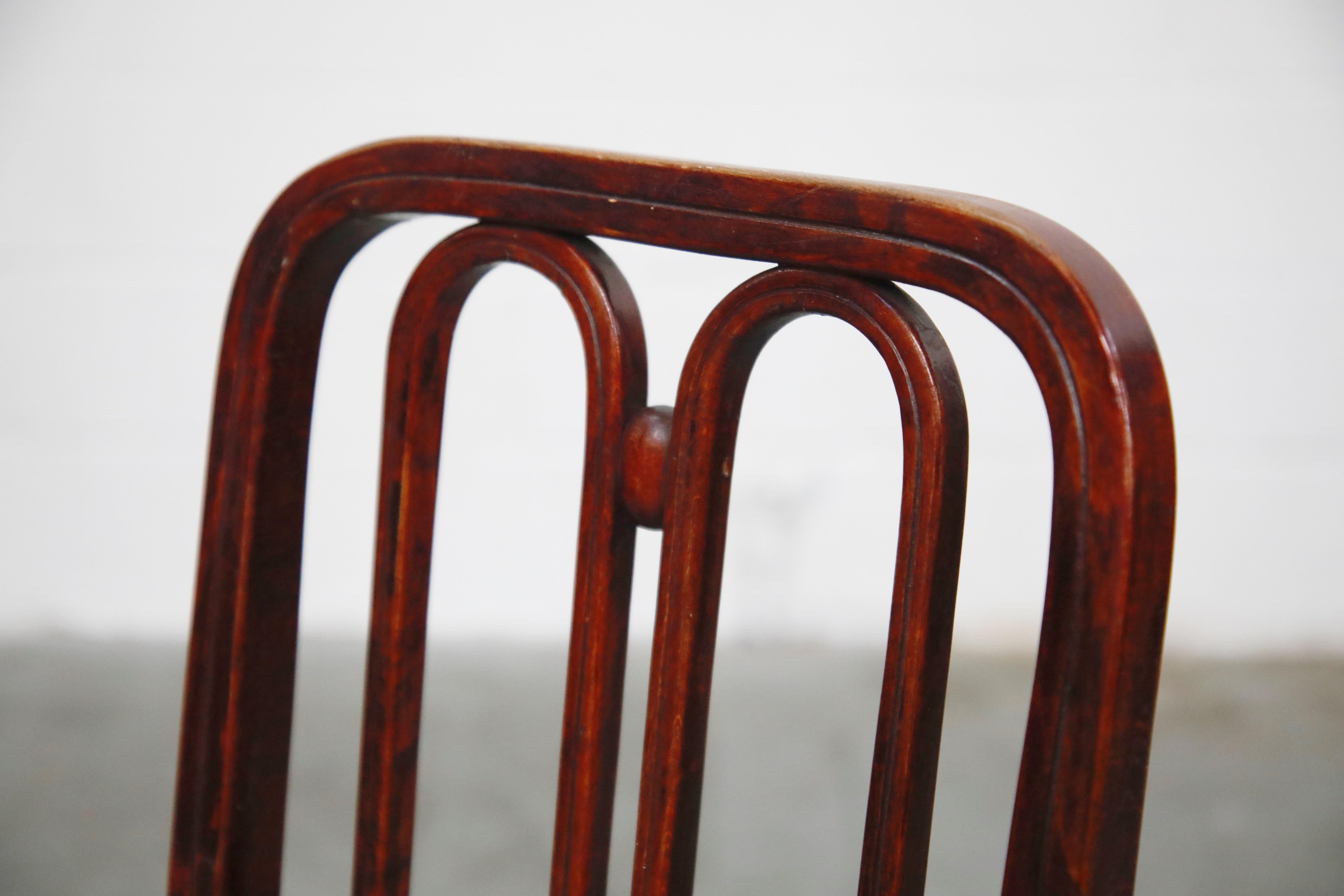Bentwood Dining Chair by Josef Hoffmann for Thonet, circa 1920s, Signed 4