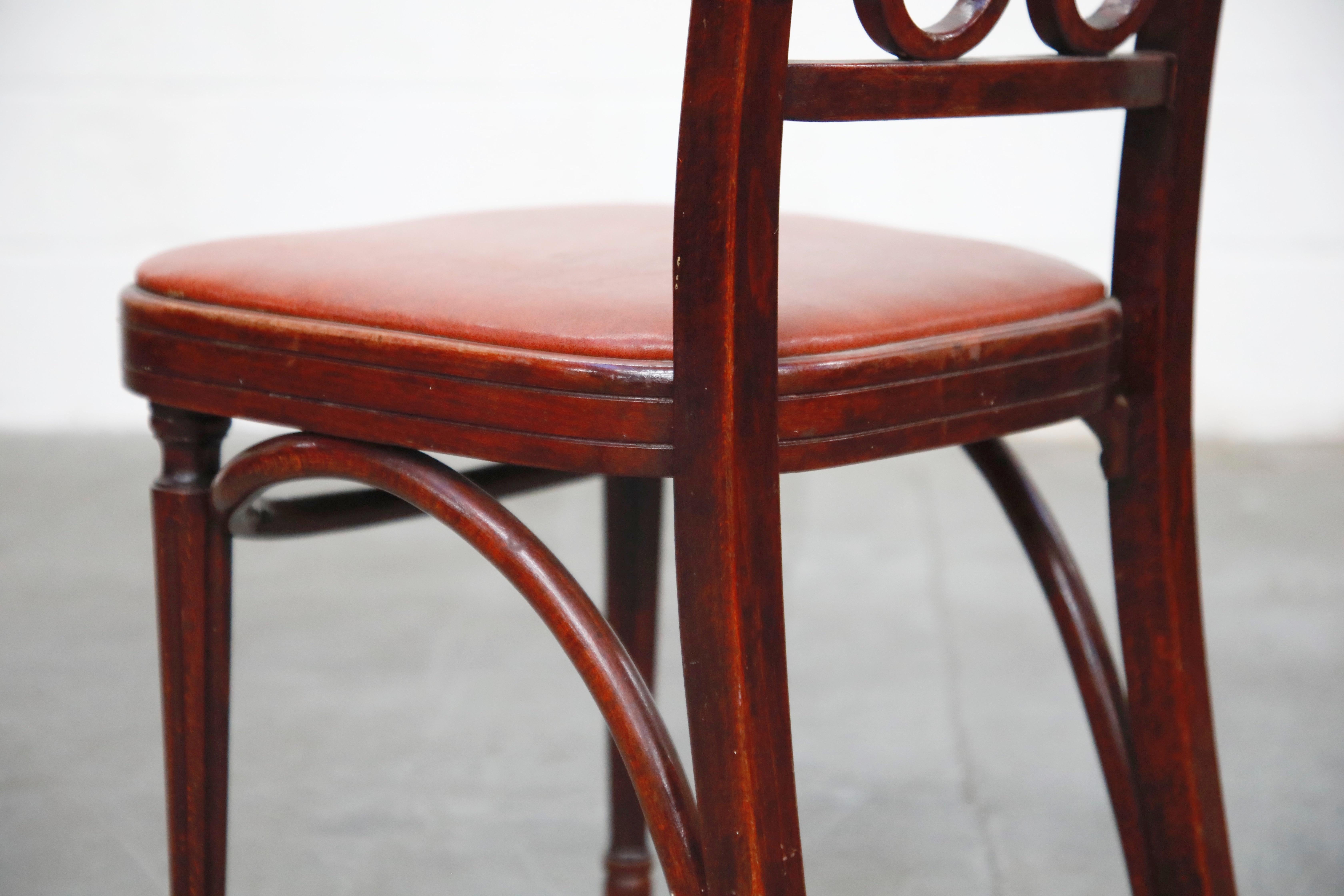Bentwood Dining Chair by Josef Hoffmann for Thonet, circa 1920s, Signed 8