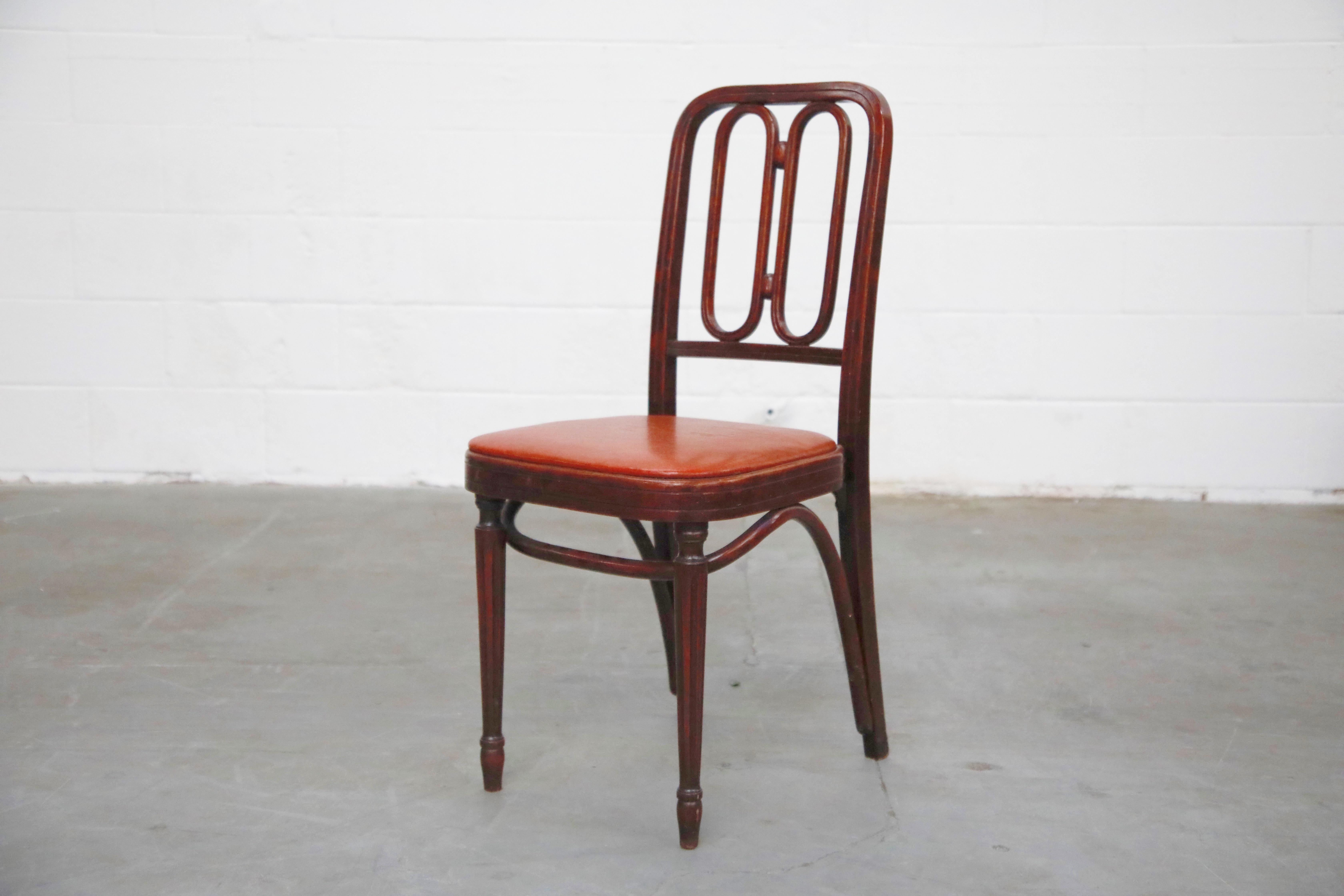 American Bentwood Dining Chair by Josef Hoffmann for Thonet, circa 1920s, Signed