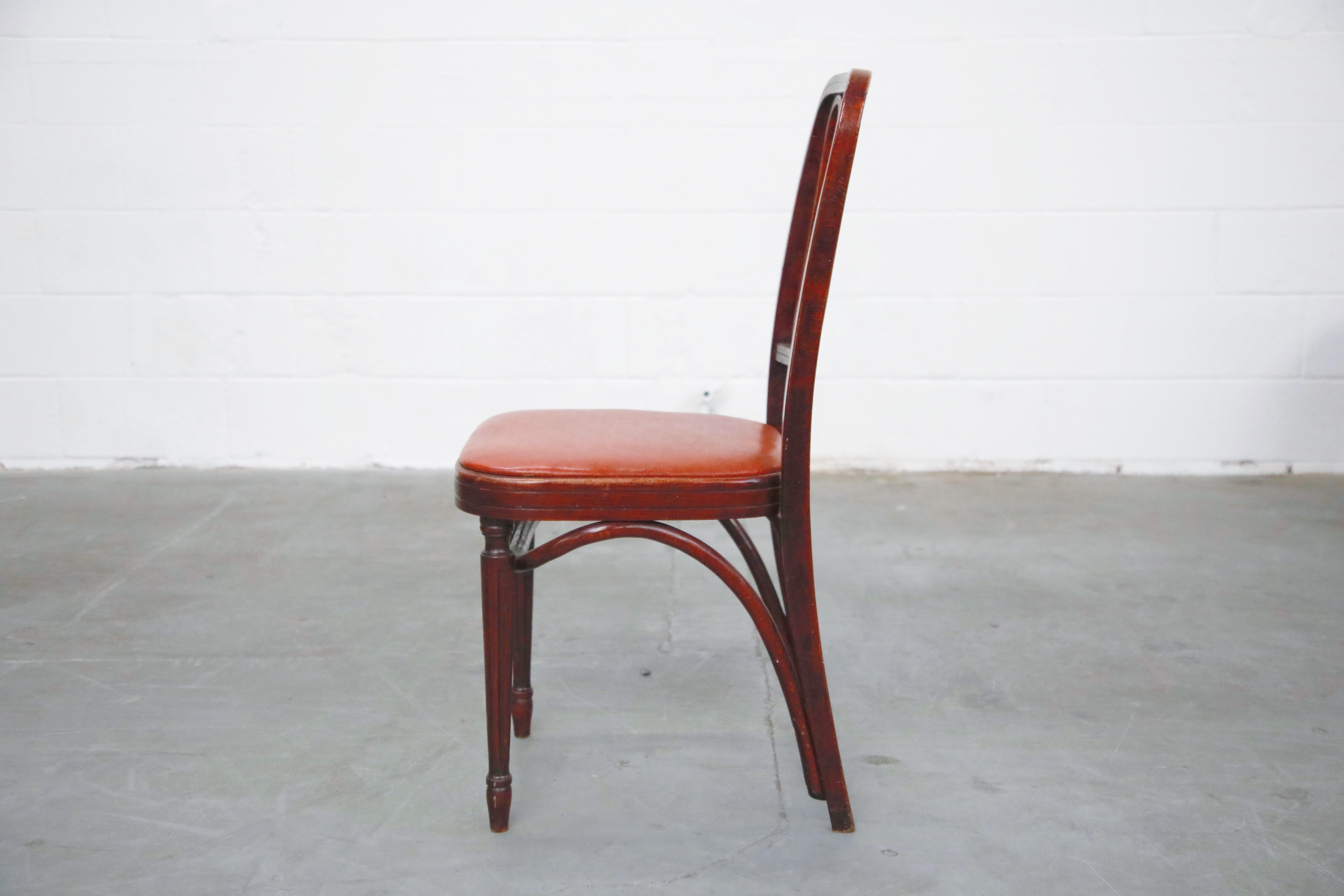 Bentwood Dining Chair by Josef Hoffmann for Thonet, circa 1920s, Signed In Good Condition In Los Angeles, CA