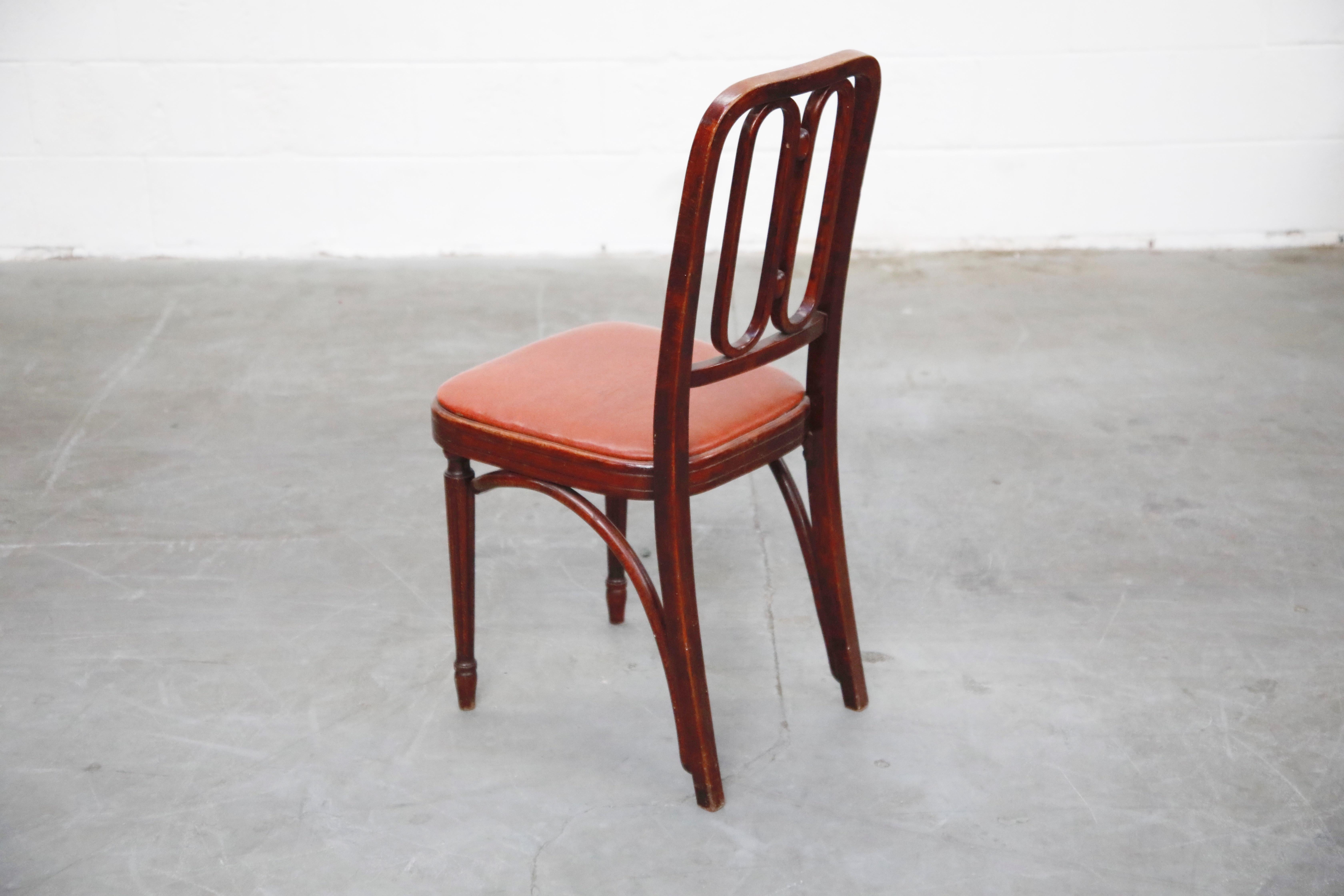 Early 20th Century Bentwood Dining Chair by Josef Hoffmann for Thonet, circa 1920s, Signed