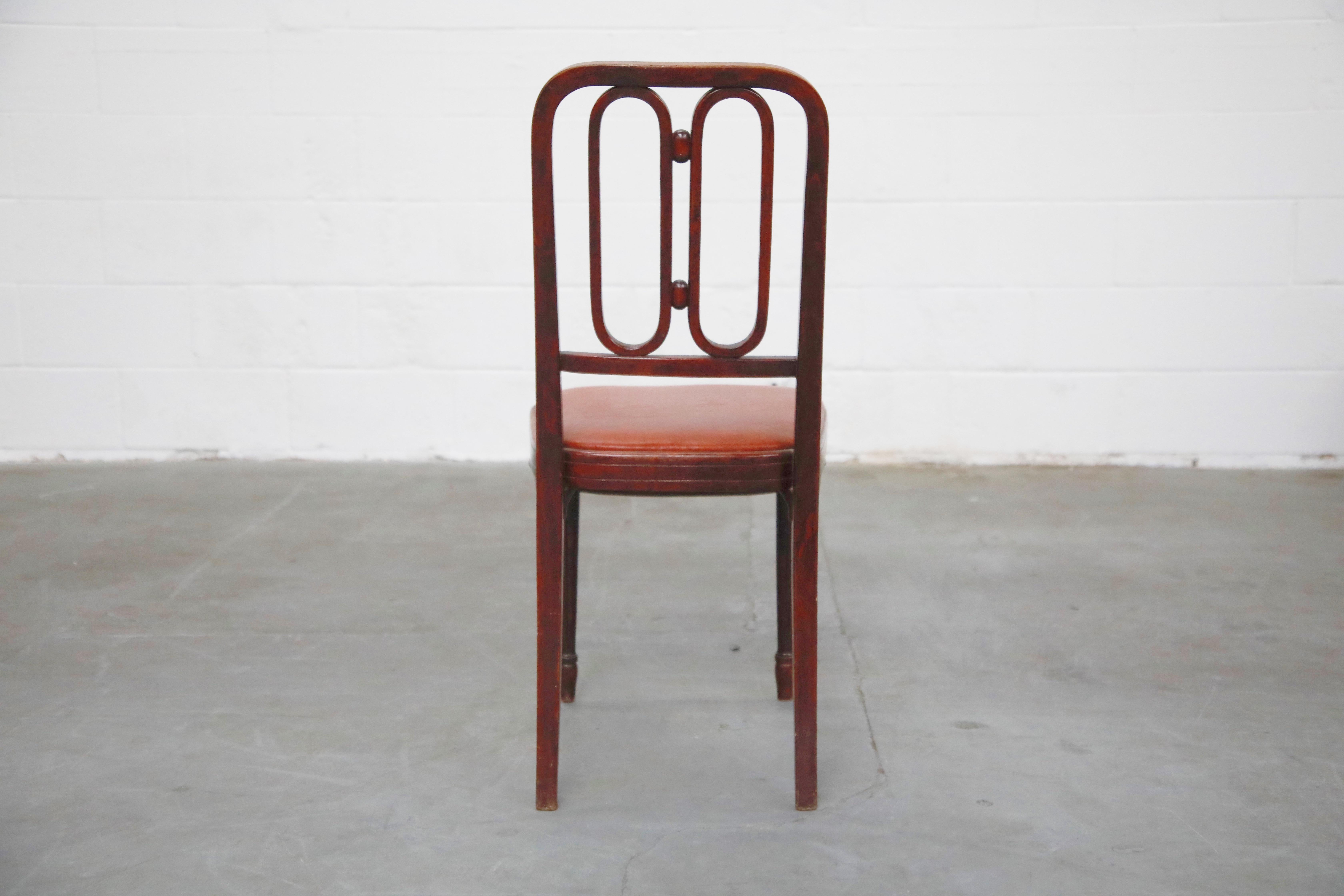 Bentwood Dining Chair by Josef Hoffmann for Thonet, circa 1920s, Signed 1