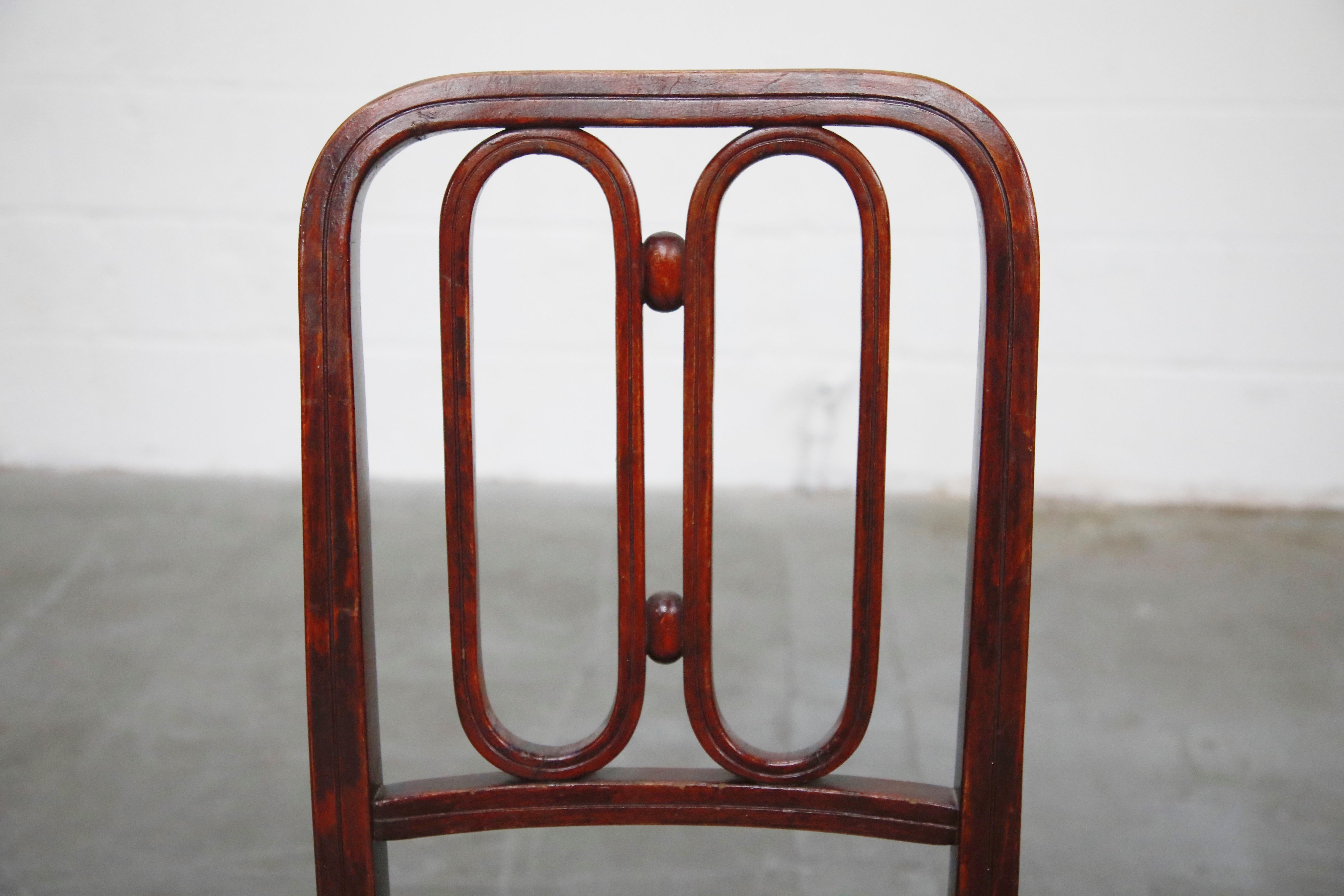 Bentwood Dining Chair by Josef Hoffmann for Thonet, circa 1920s, Signed 2