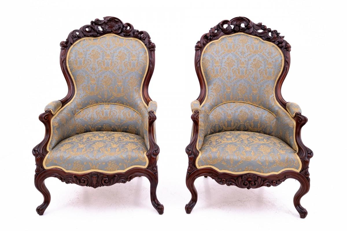 Ensemble de fauteuils Berger, France, vers 180. Après la rénovation. Bon état - En vente à Chorzów, PL
