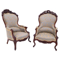 Antique Set of berger armchairs, France, circa 180. After renovation.
