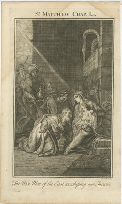Set of Biblical Engravings – Adoration, Flight to Egypt & Christ’s Baptism, 1735