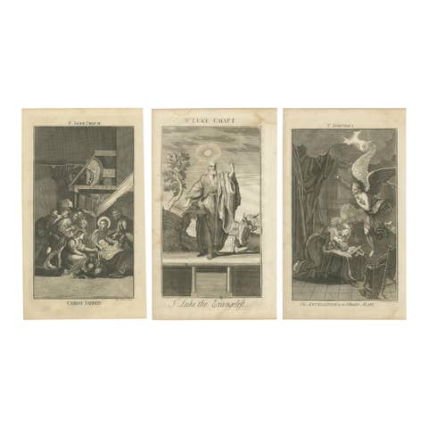 Set of Biblical Engravings – Nativity, Luke the Evangelist & Annunciation, c1735
