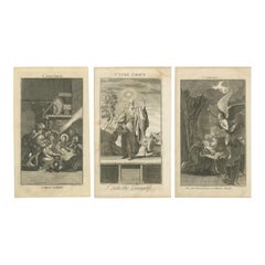 Satz biblischer Stiche - Geburt Christi, Lukas der Evangelist und Verkündigung, um 1735