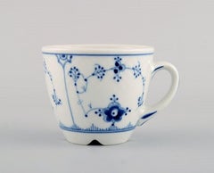 Set of Bing & Grondahl Blue Fluted Hotel Coffee Cup with Saucer