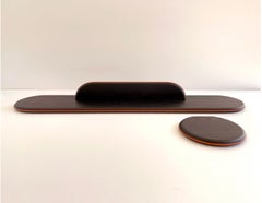 Set of Black Ash and Orange Leather WALY Shelves by Mademoiselle Jo