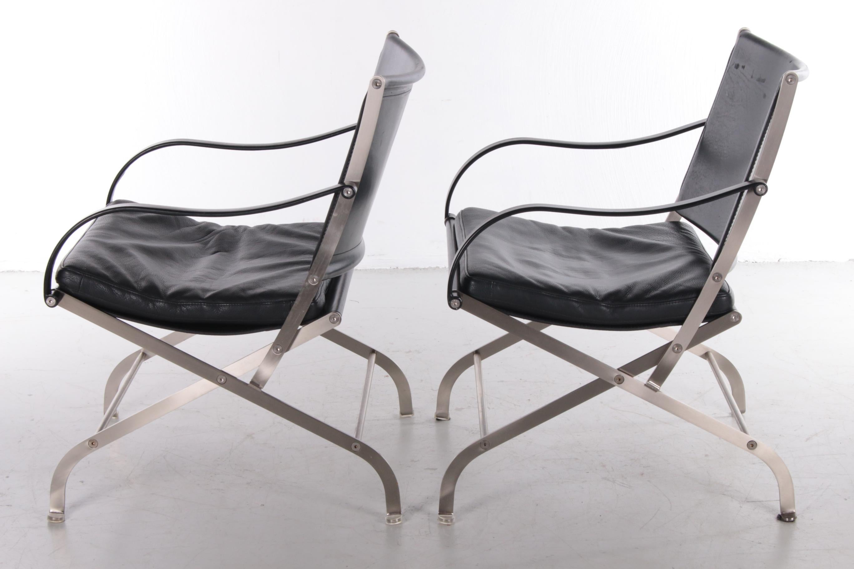 Mid-Century Modern Set of Black Carlotta Chairs by Antonio Citterio, 1990s
