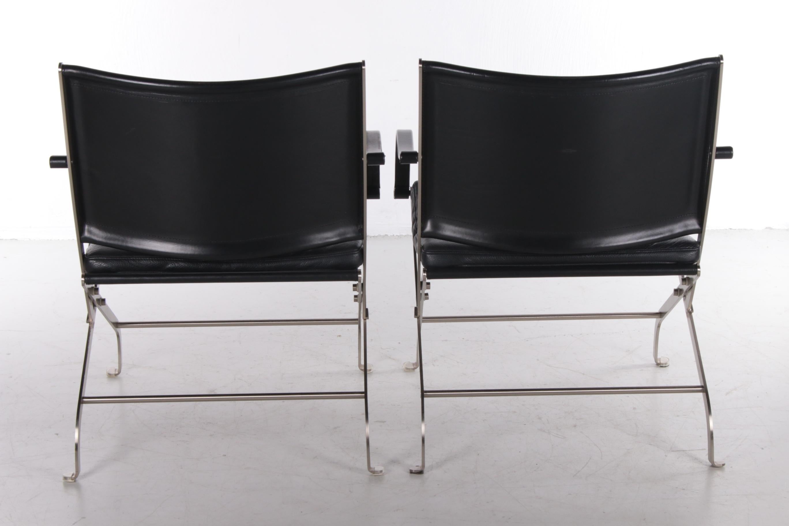 Italian Set of Black Carlotta Chairs by Antonio Citterio, 1990s