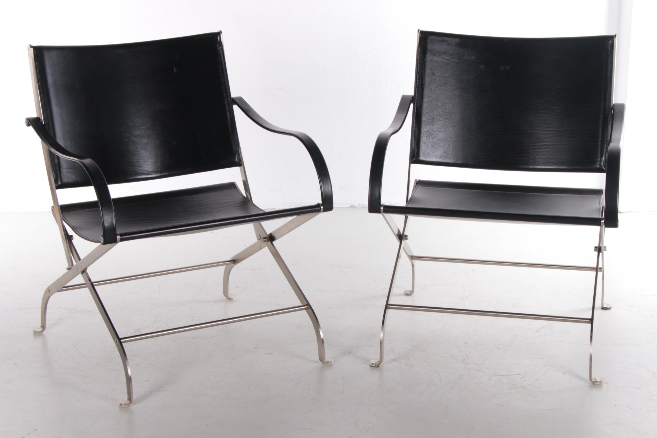 Metal Set of Black Carlotta Chairs by Antonio Citterio, 1990s