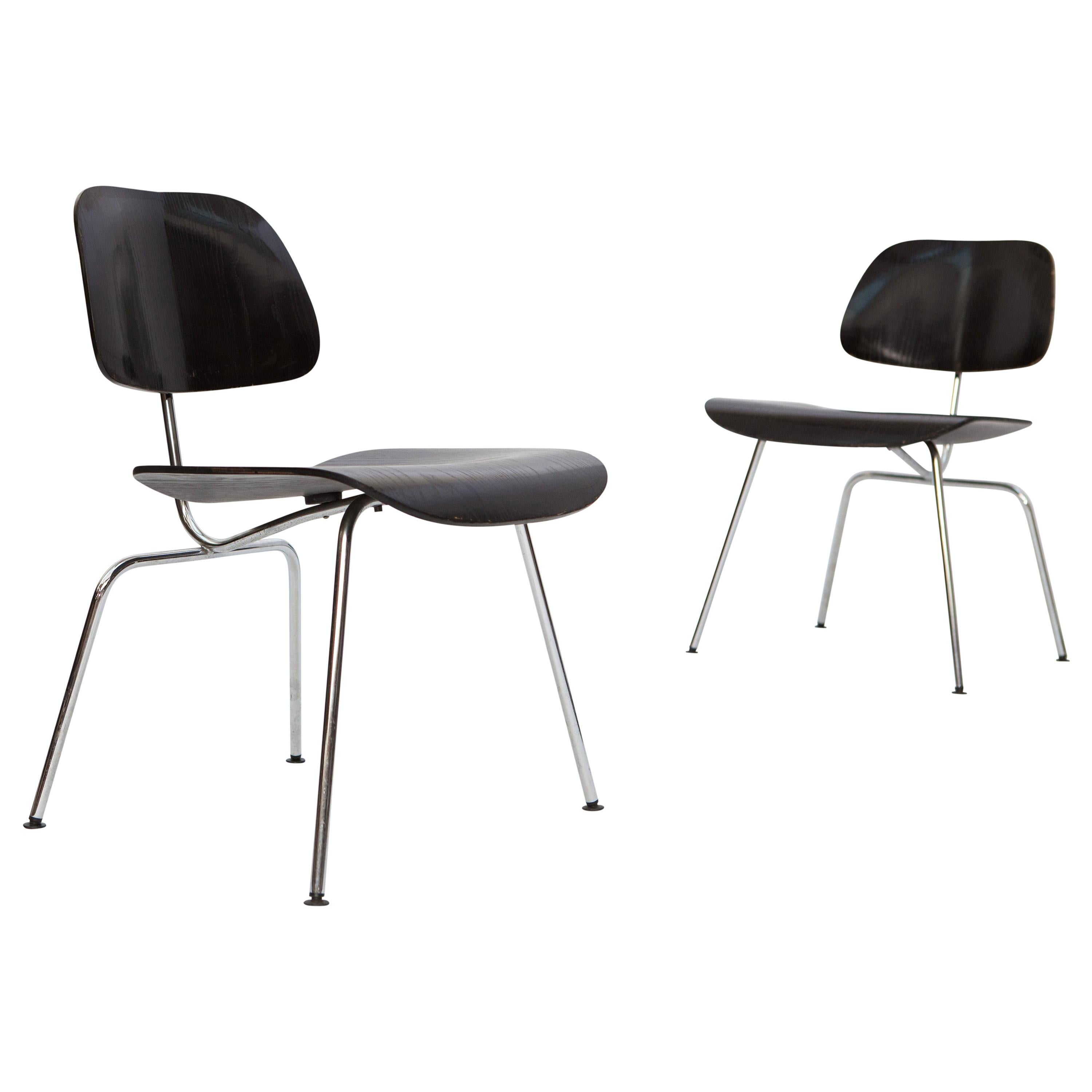 Set of Black Eames DMC Dining Chairs, Produced by Vitra