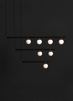 Set of Black Satellite I II IV Sculpted Pendant by Paul Matter