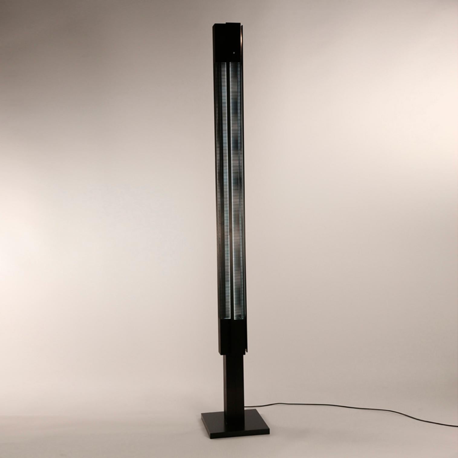 Contemporary Serge Mouille Mid-Century Modern Black Signal Column Floor Lamp Set