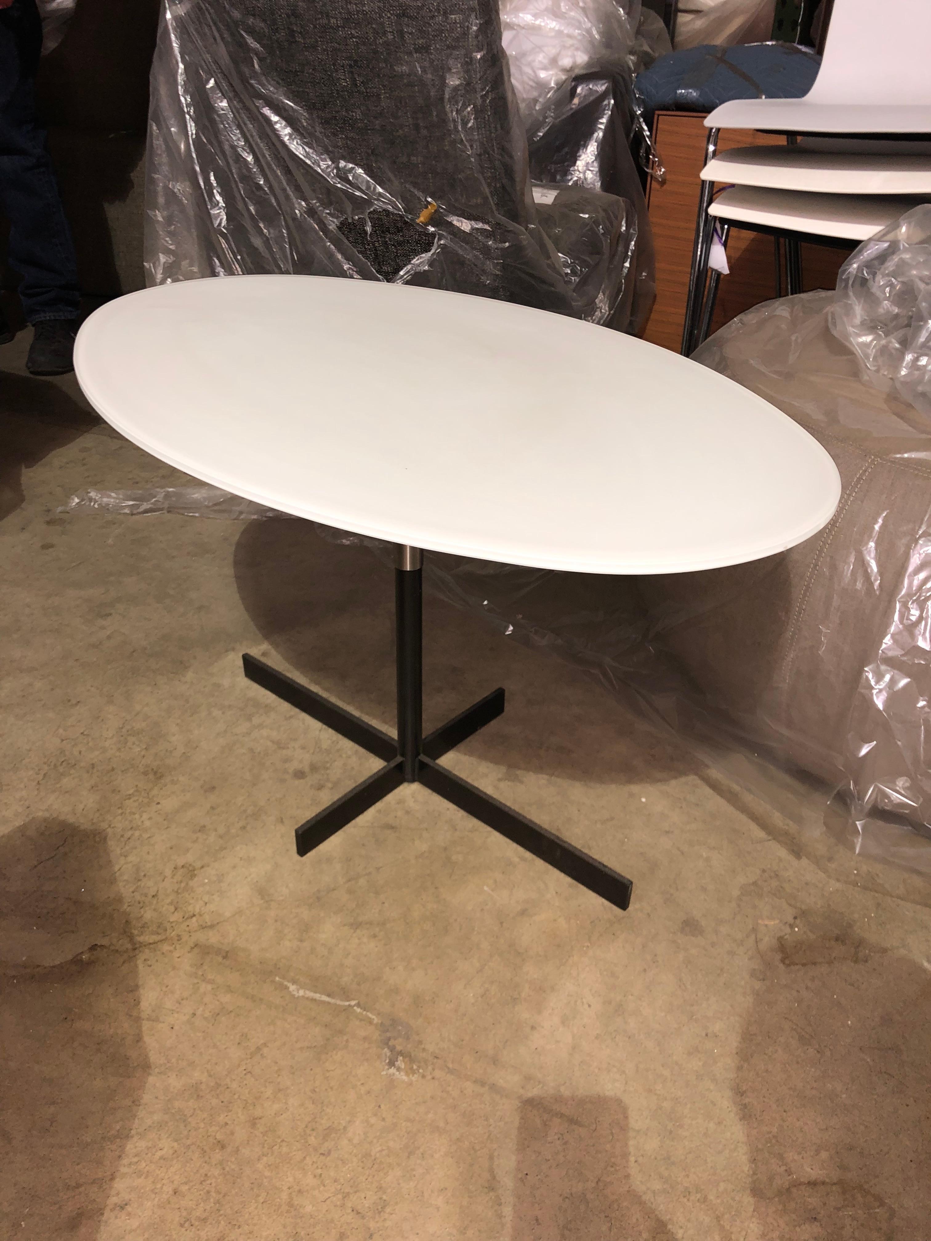 European Set of Black and White Oval Tables