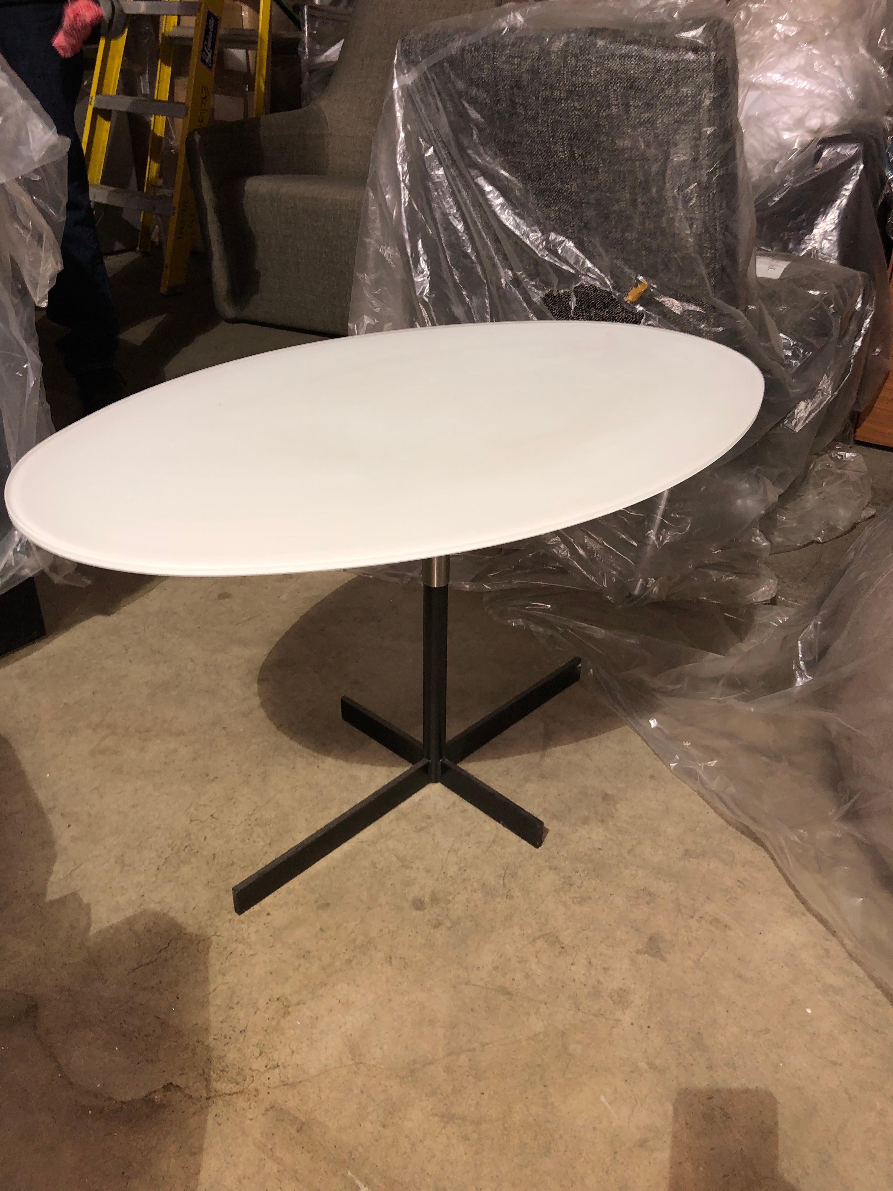 Set of Black and White Oval Tables 1