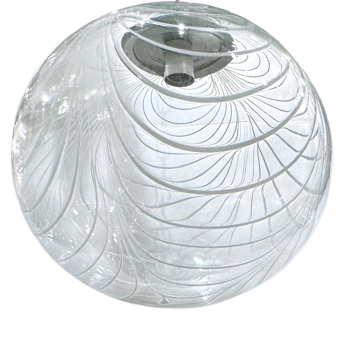 Mid-20th Century Set of Blown Glass Globe Lanterns, Sold Individually For Sale